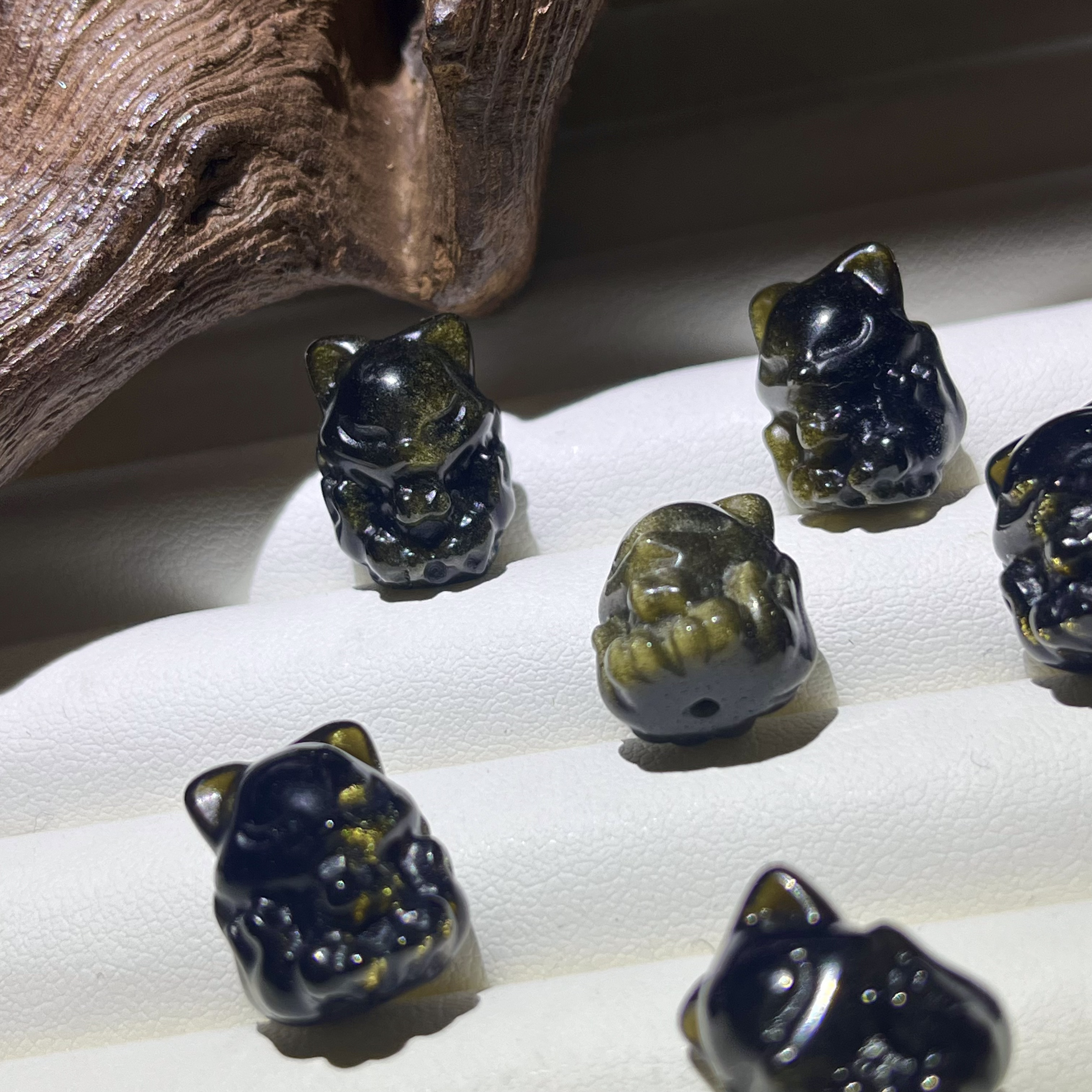 天然金曜石九尾狐13*16男女款diy手链DZ327多样性发其一