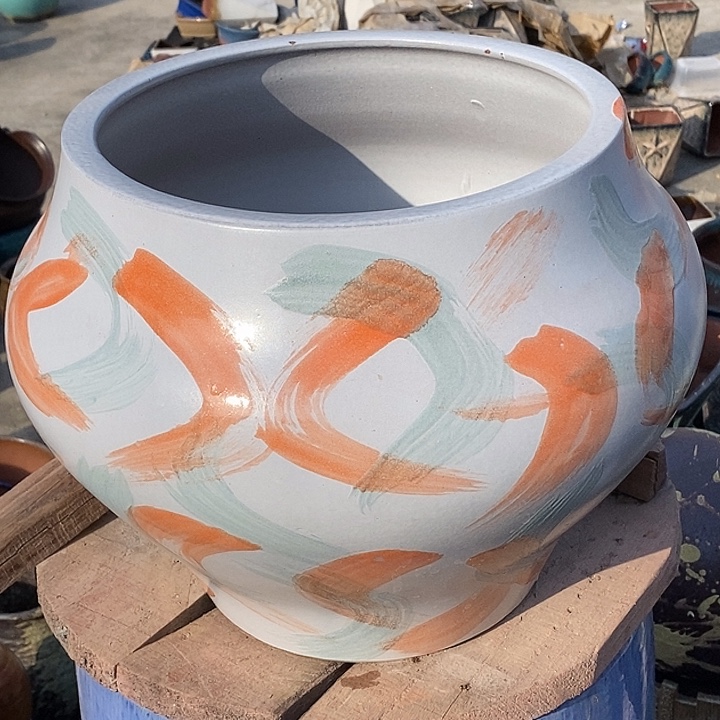 花盆紫砂口28.5高度29.5扁橄榄