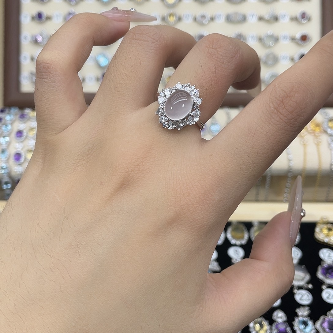 银S925镶嵌戒指芙蓉石