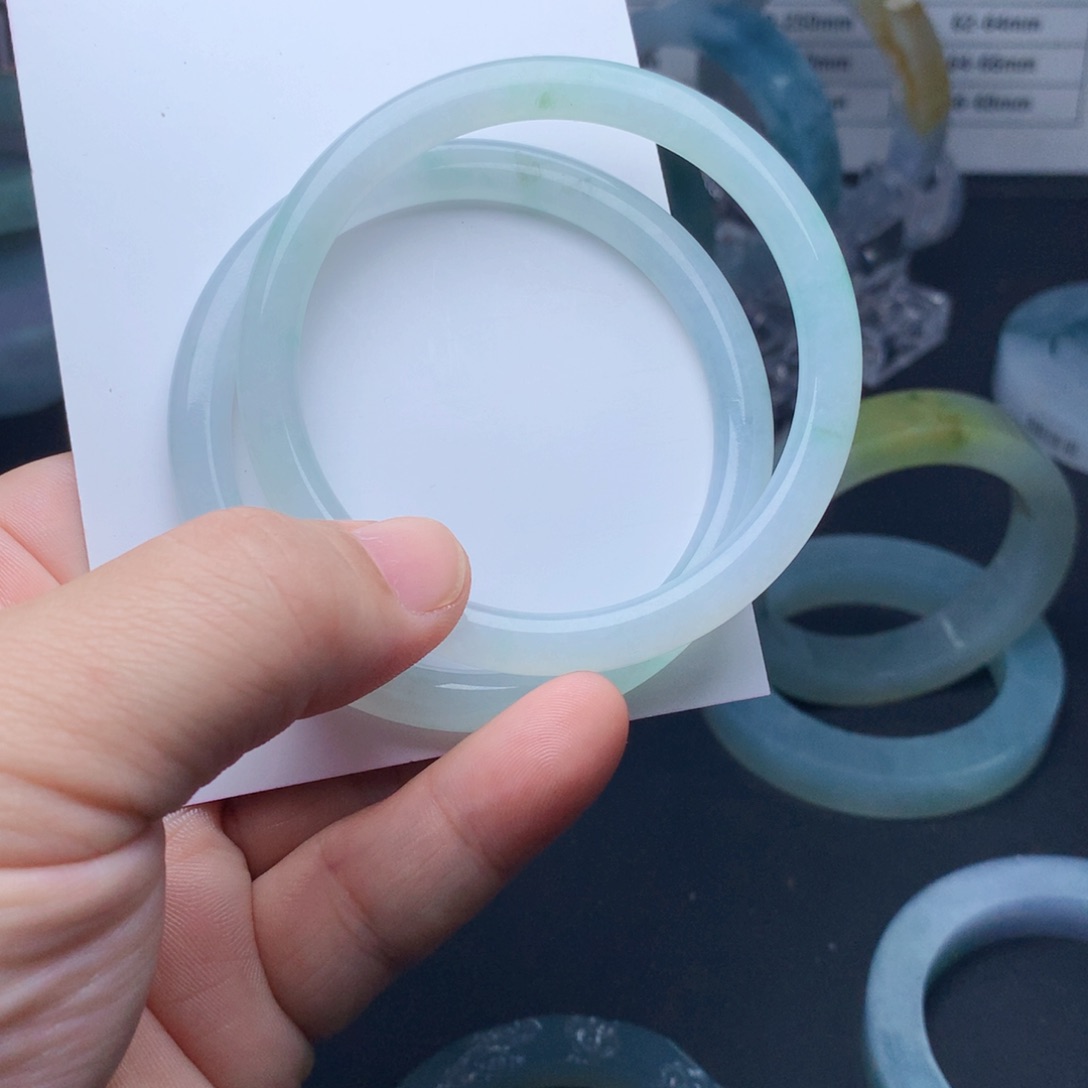 定制翡翠手镯未镶嵌s****亮59-61叮当