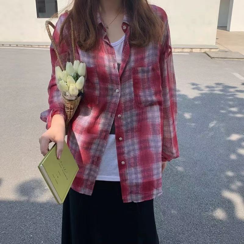 Z.X    口袋设计款欧货格纹防晒衬衫 2110（C3）