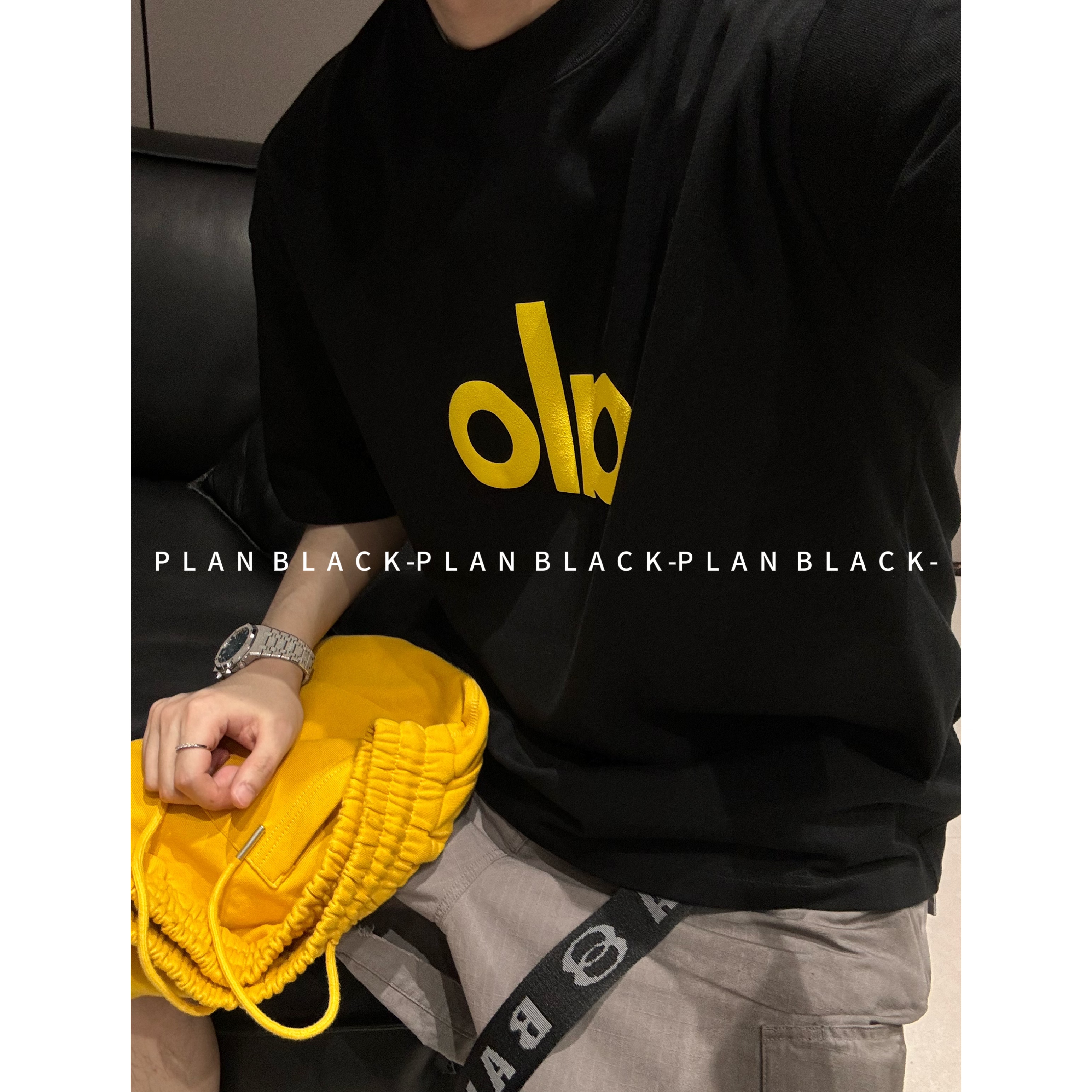 RICH陈发财【简单字母T】人手必备款！情侣简约字母小领口T恤6903