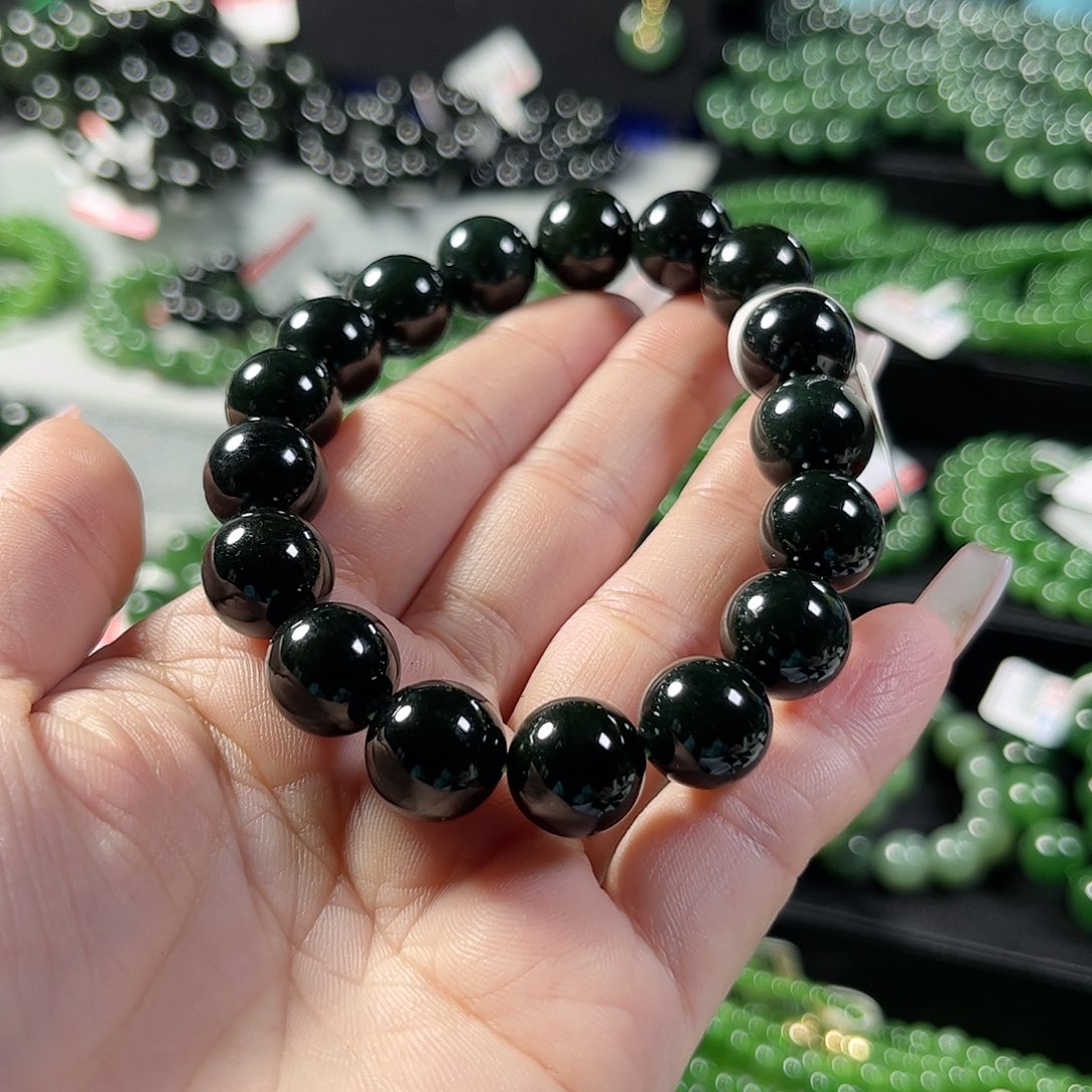 和田玉（碧玉）手链未镶嵌12