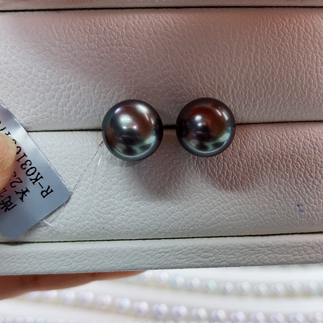 18K金镶嵌耳饰海水珍珠10-11