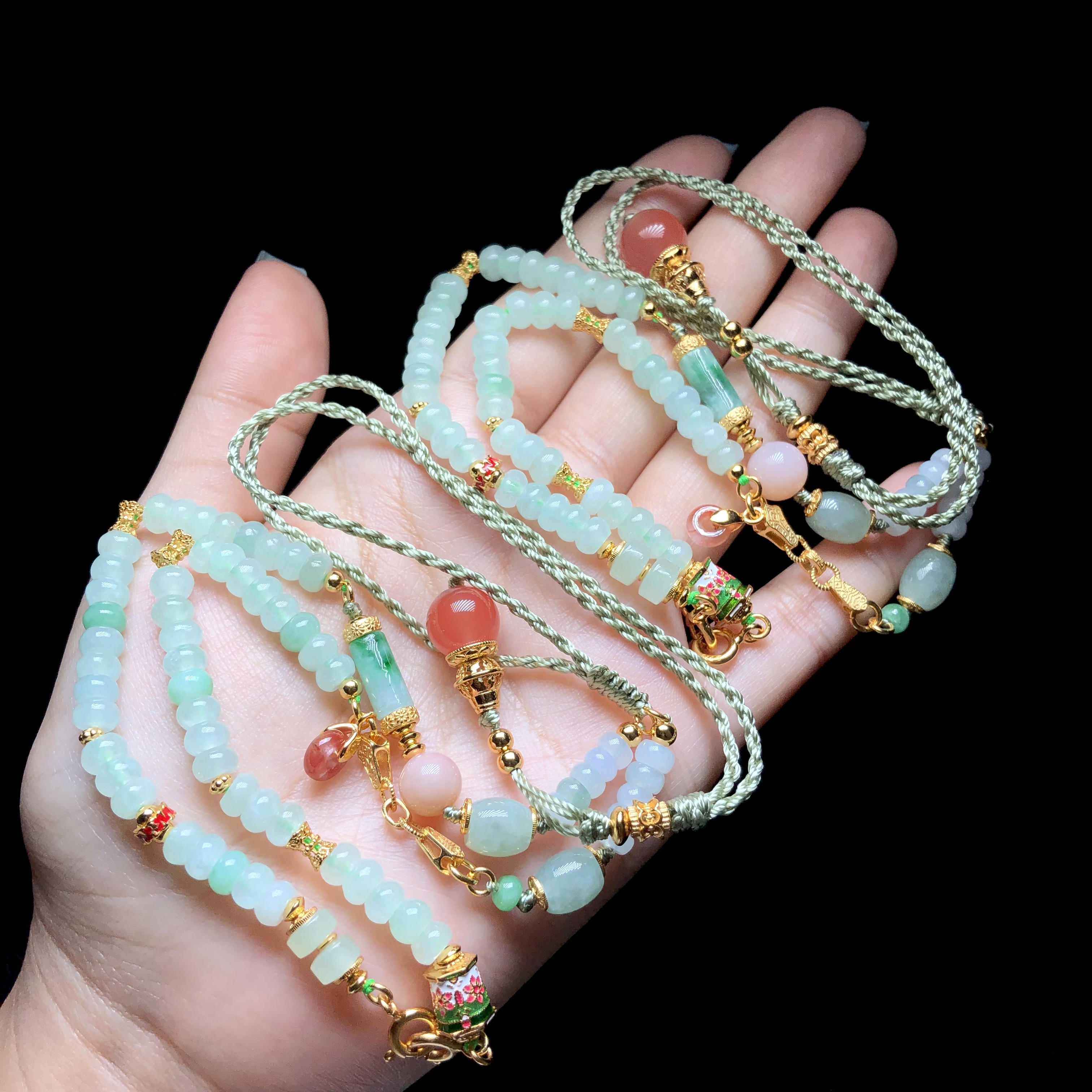 【云上好物】翡翠DIY项链-多样性发一件-5×3mm-DS18535-4（JG）