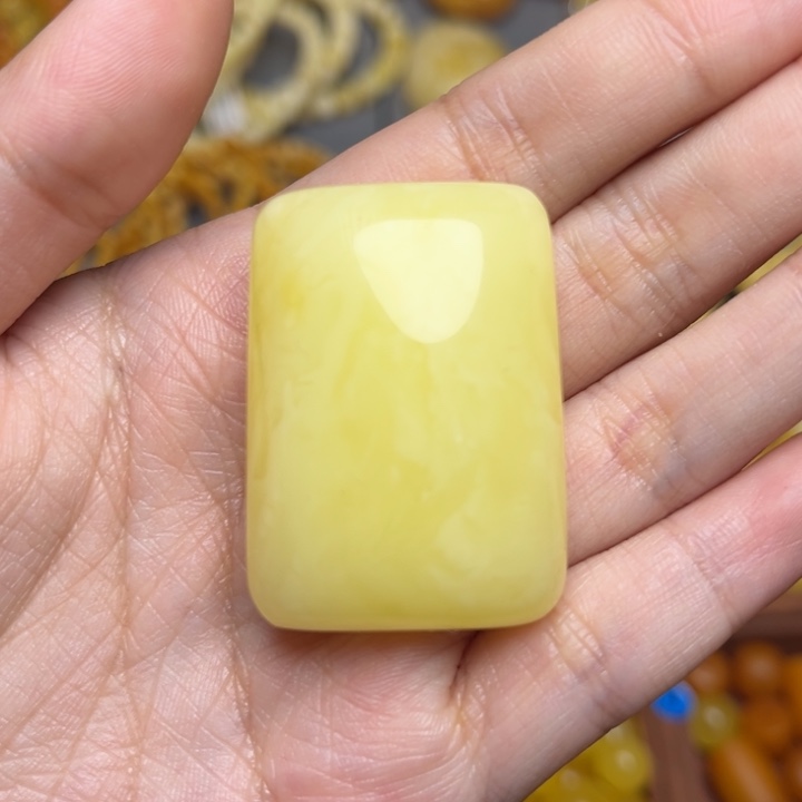 蜜蜡未镶嵌珠宝奇石-159-天然蜜蜡满蜡无事牌吊坠挂件