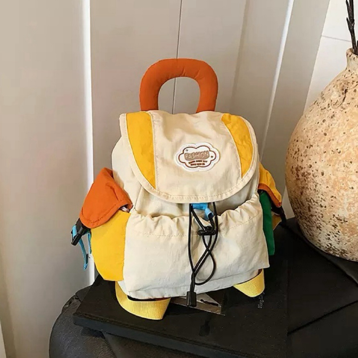 新款时尚拼色儿童男孩女孩双肩包女大容量超轻户外出游包亲子背包