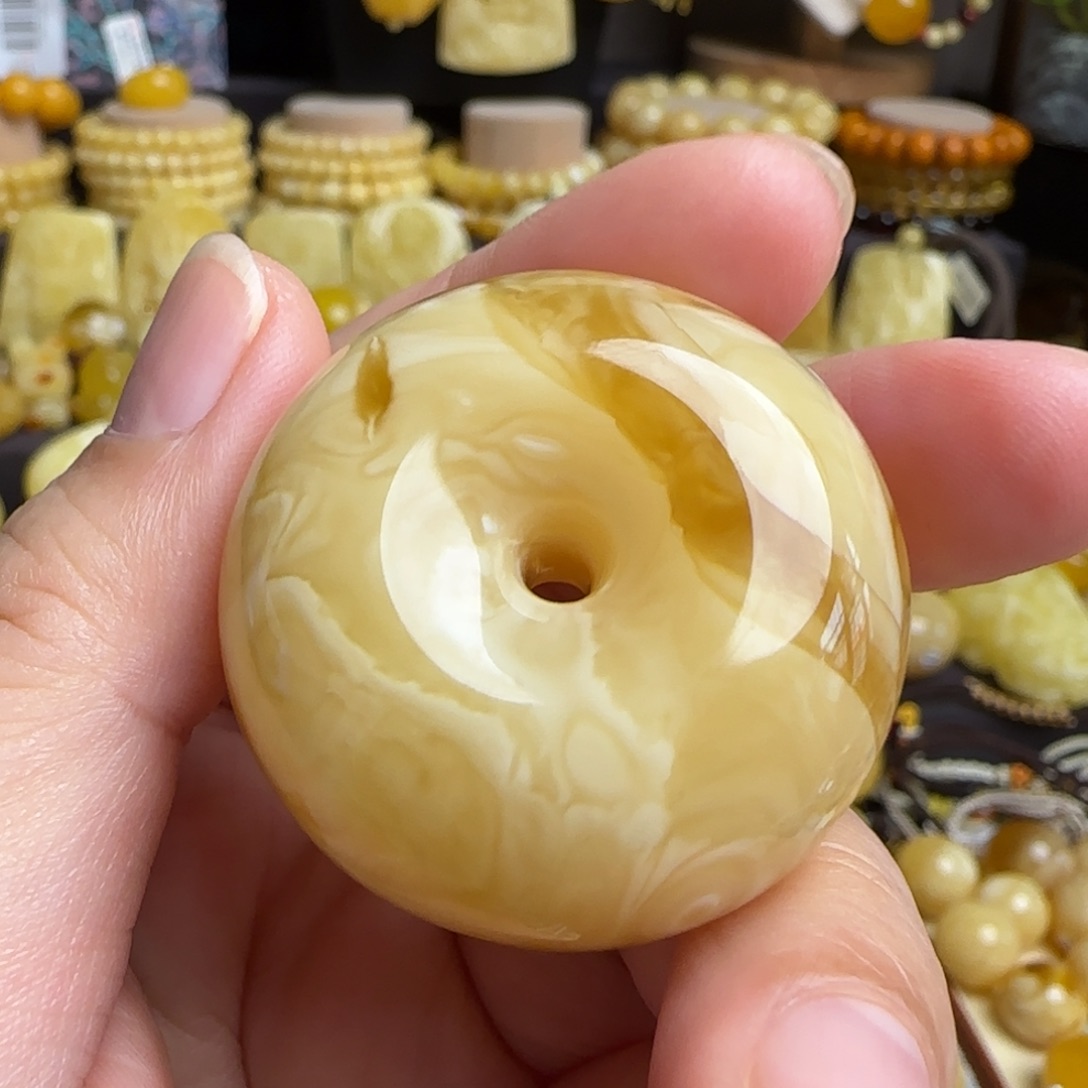 琥珀未镶嵌吊坠(不含链)天然俄料蜜蜡平安扣吊坠