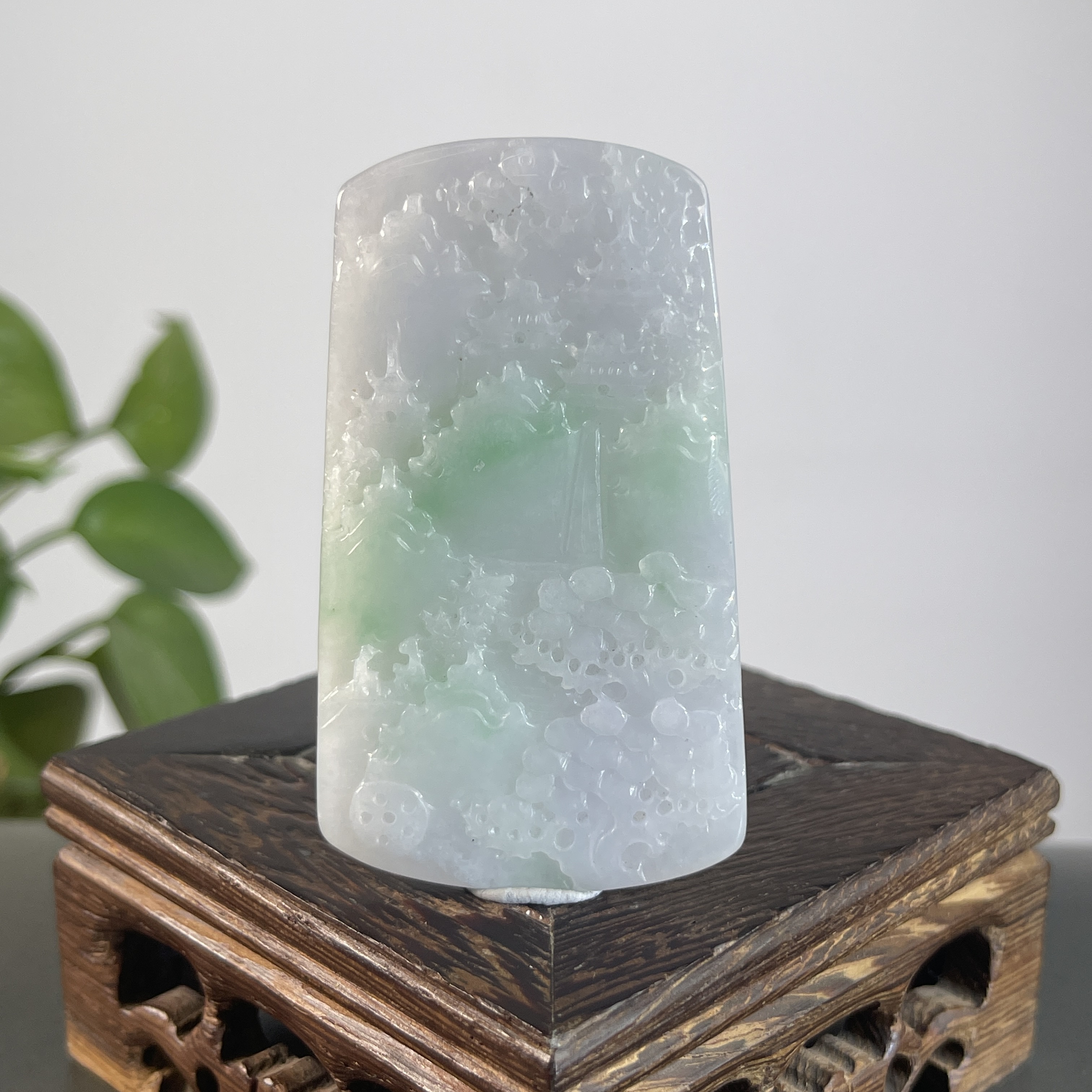 JSB27-42  天然缅甸A货翡翠 山水牌