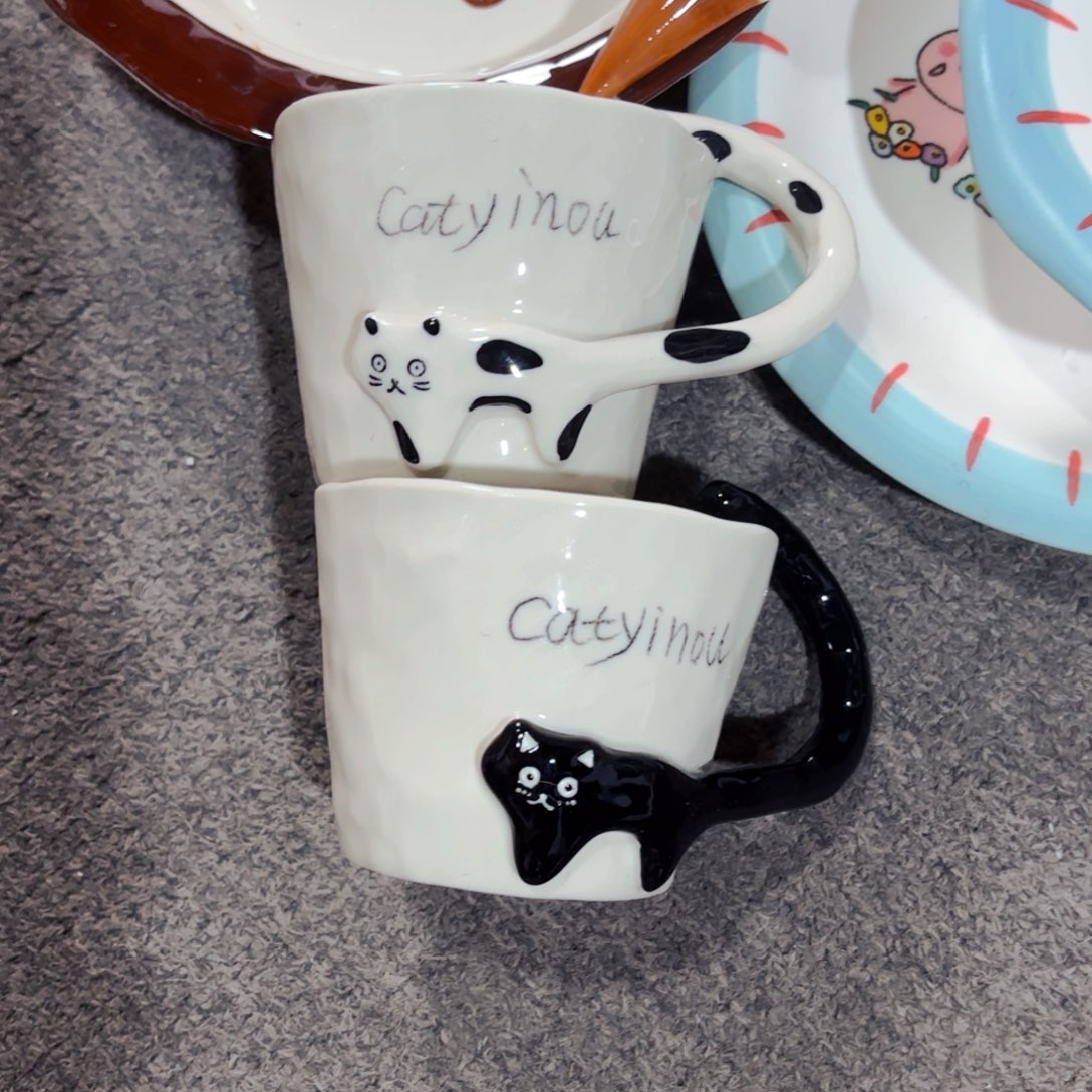 陶瓷猫咪情侣杯一对