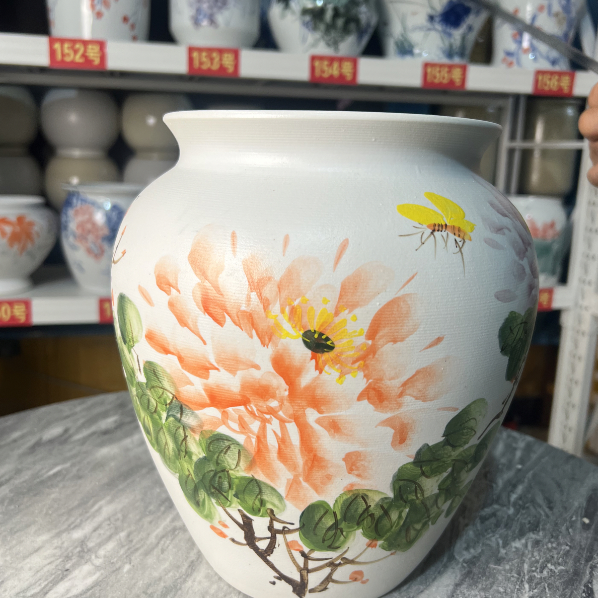 景德镇透气大口径有孔陶瓷花盆适合三角梅等绿植家用口径18高25