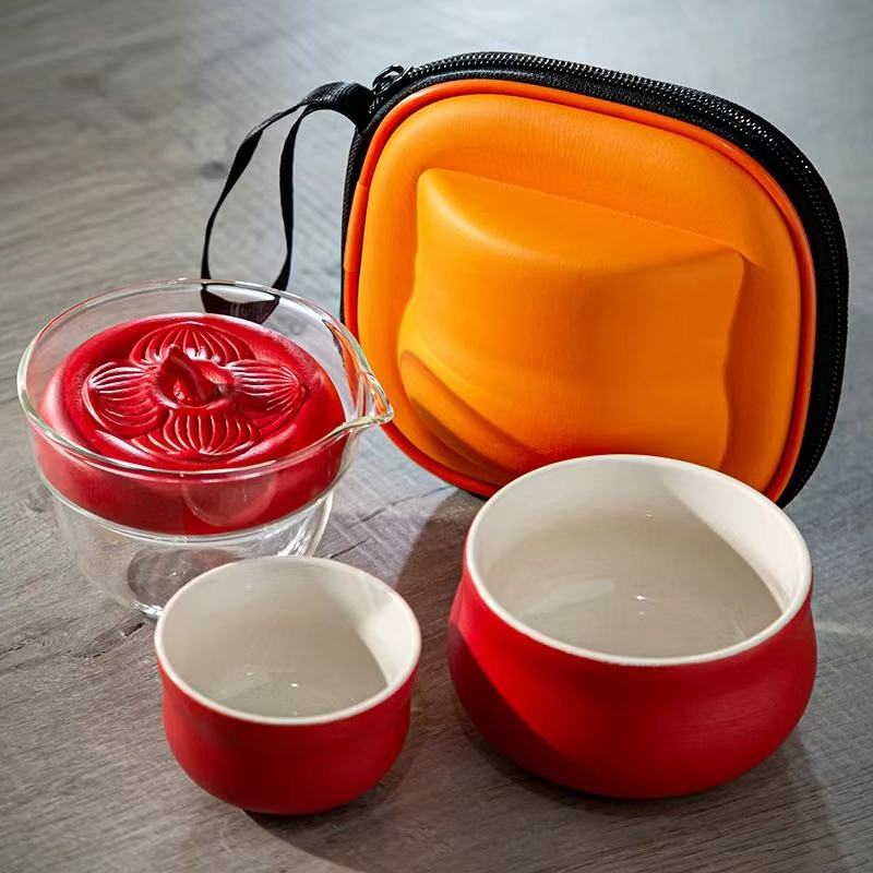 红柿子 一壶二杯户外便携式家用旅行茶具117