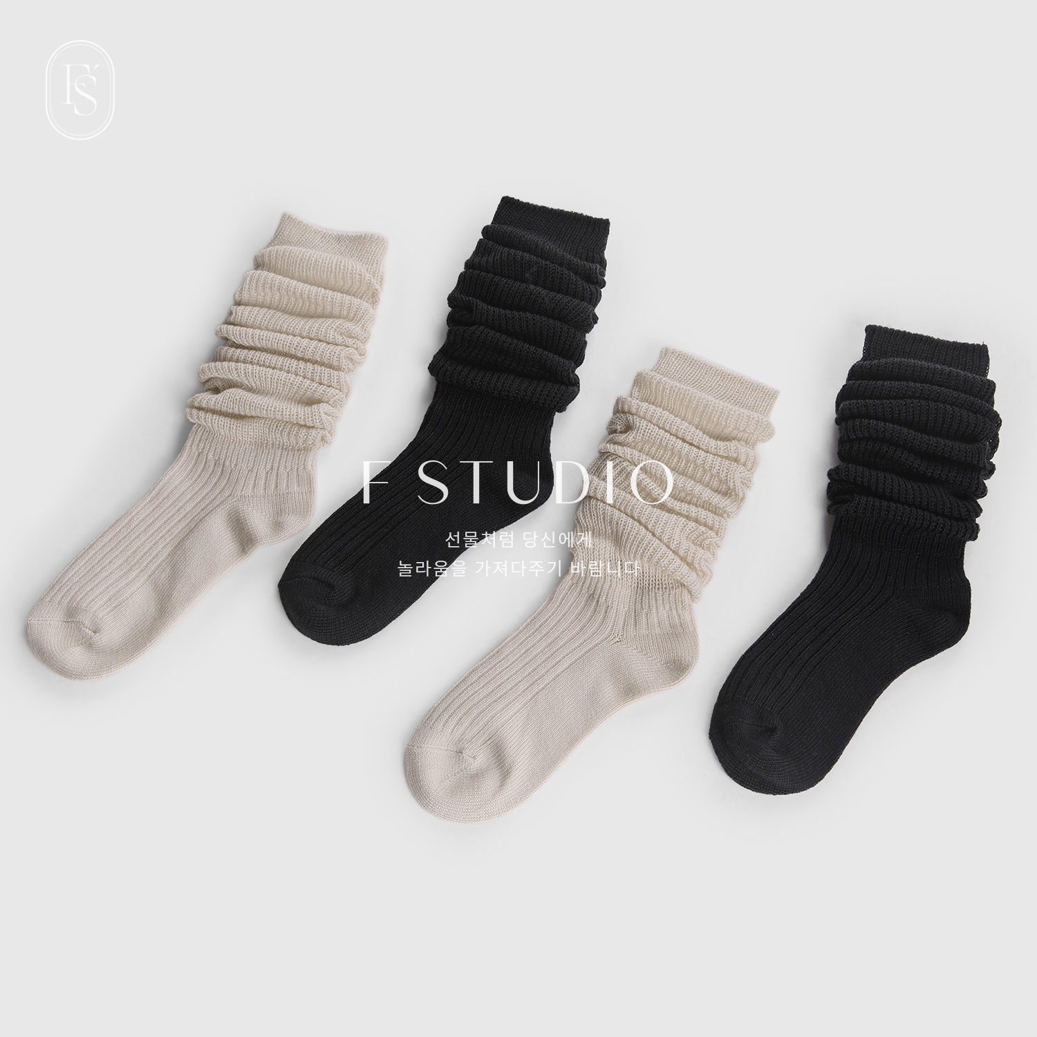 新品现货-FS410P001堆堆中筒 袜-zy