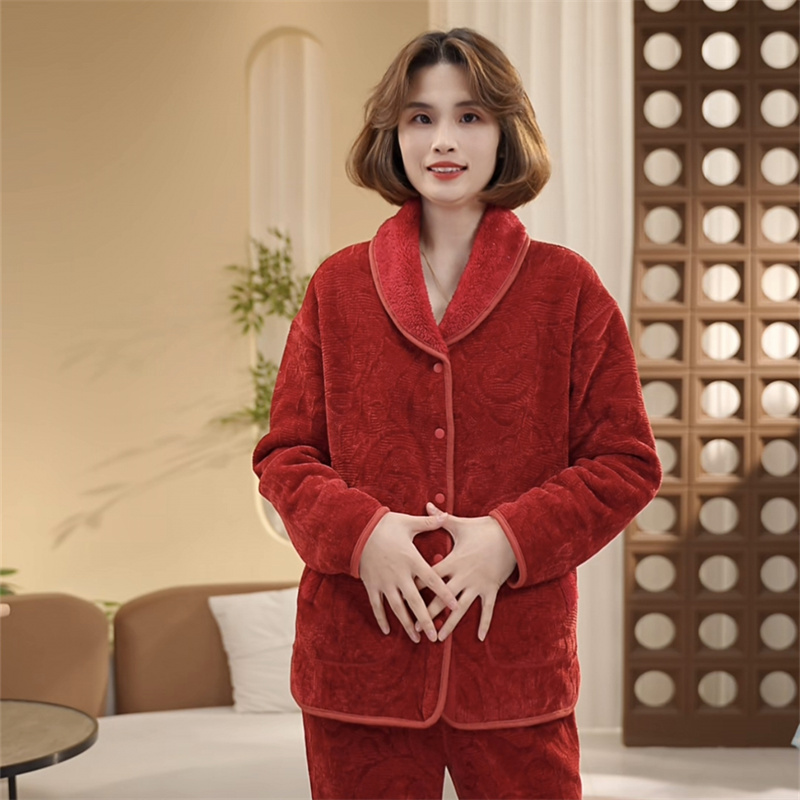 【双面双穿~青稞领】2025冬季新款加绒加厚家居服外穿
