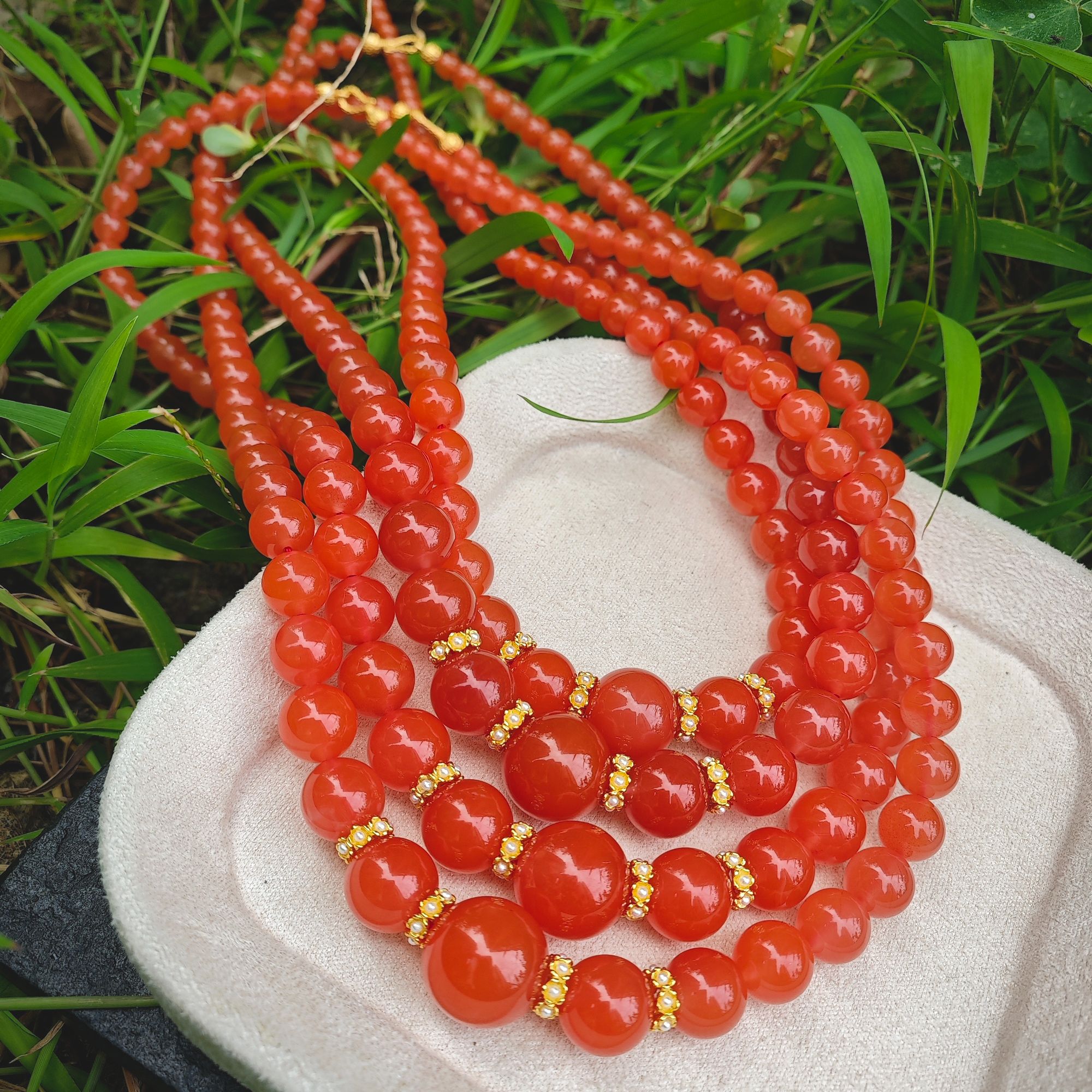 南红项链简洁大方百搭多样性发货一件