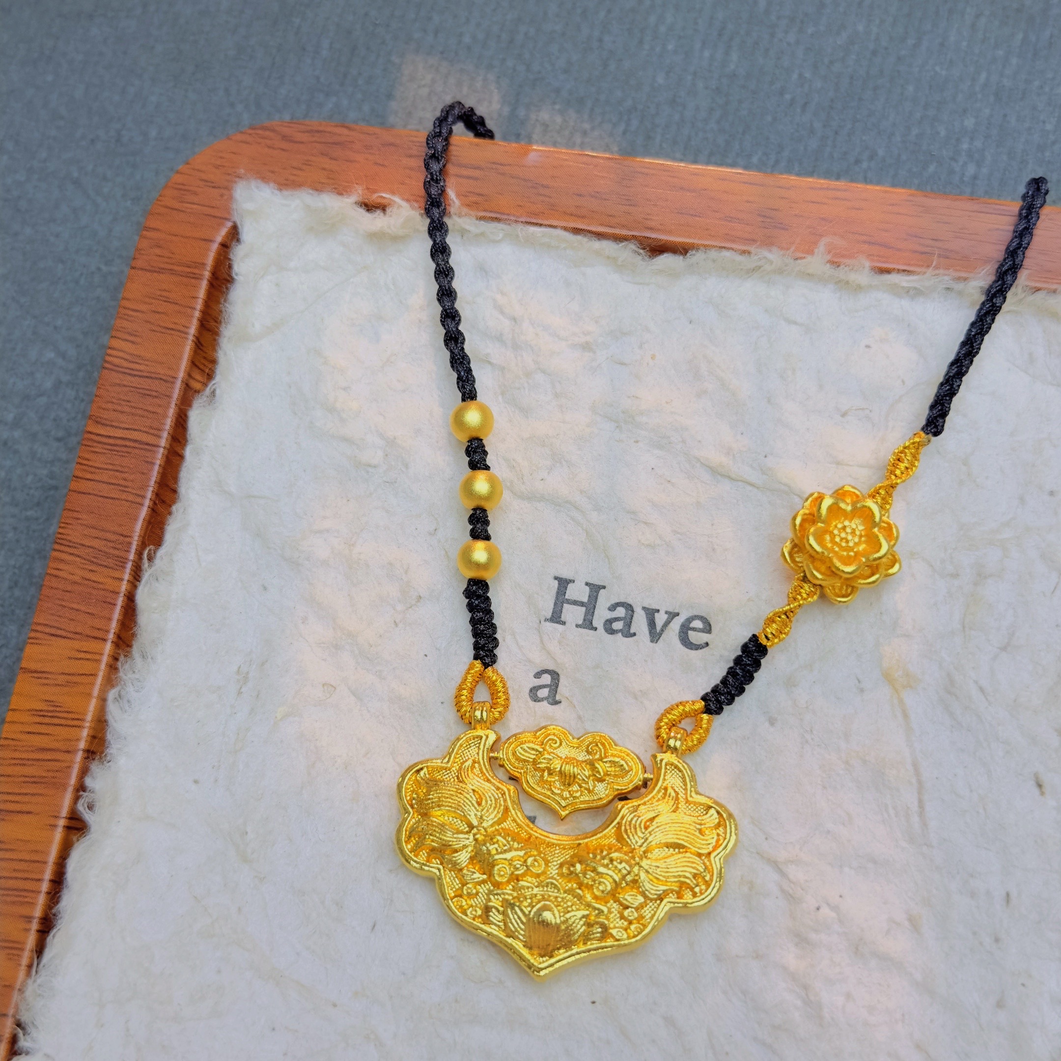 【丁老头甄选】30205精工锦鲤锁一体项链