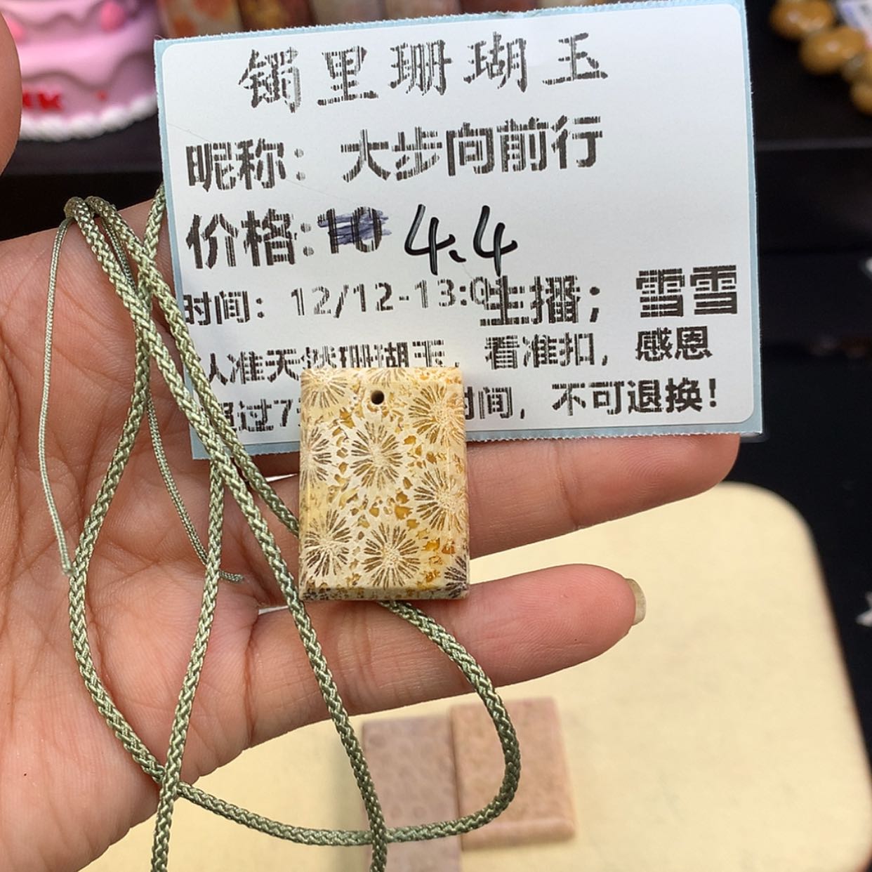 【闪购商品】颈饰未镶嵌硅化珊瑚（珊瑚玉）大***行