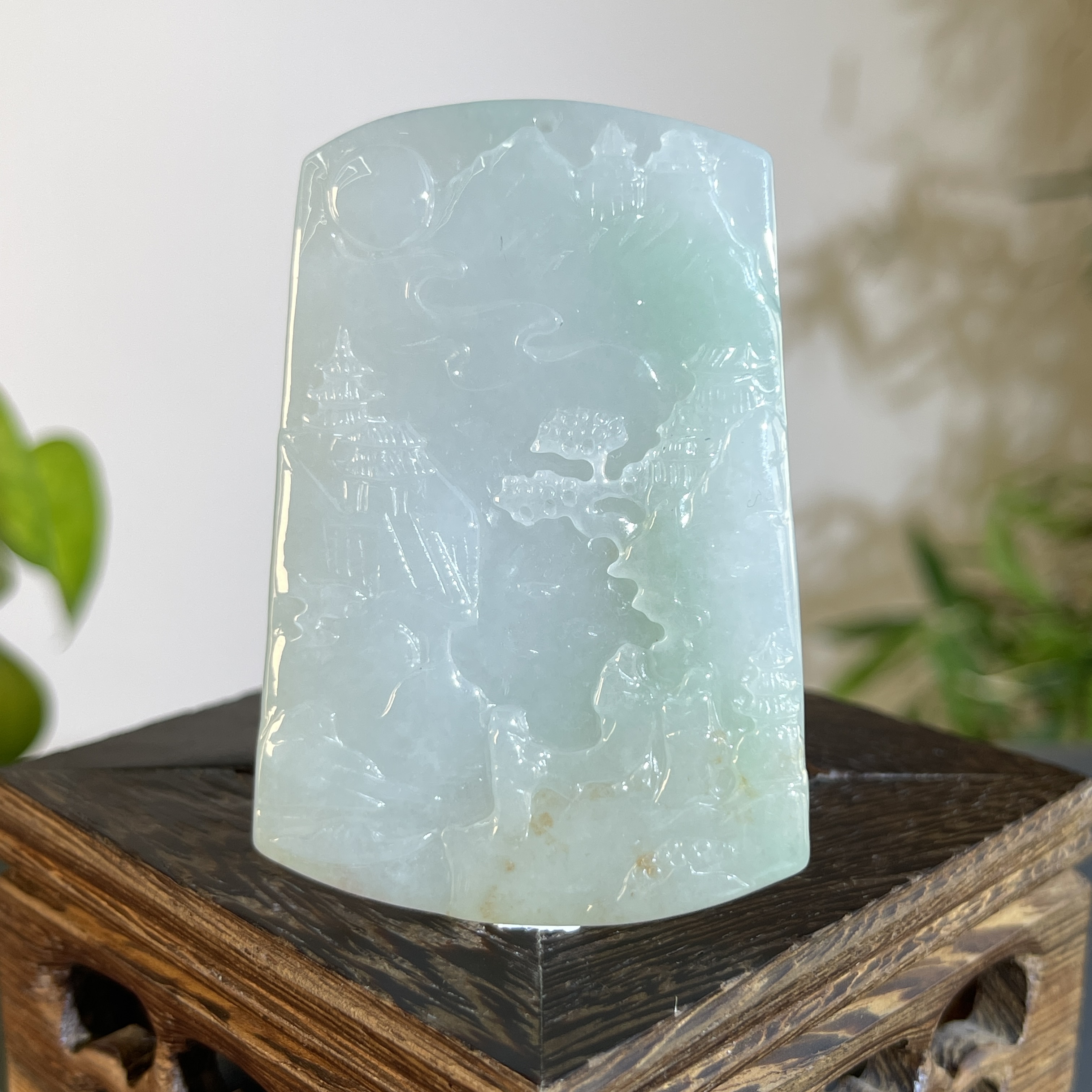 JTA28-98 天然缅甸A货翡翠  山水牌