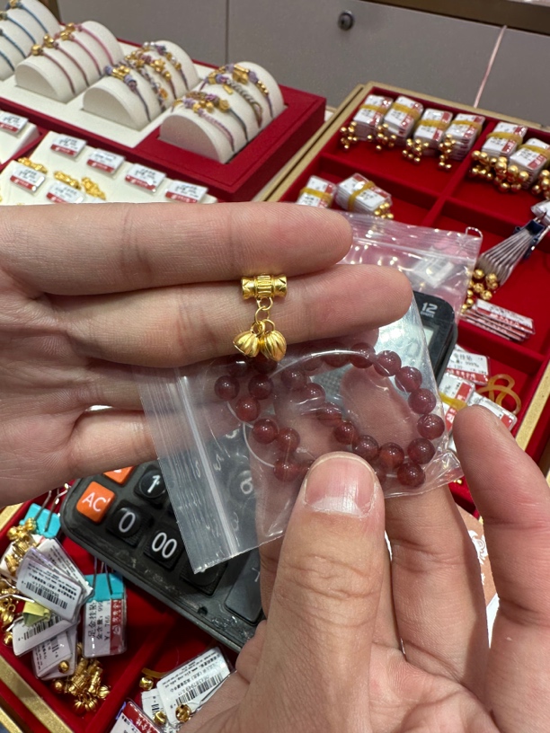 时尚足金999通孔两世欢