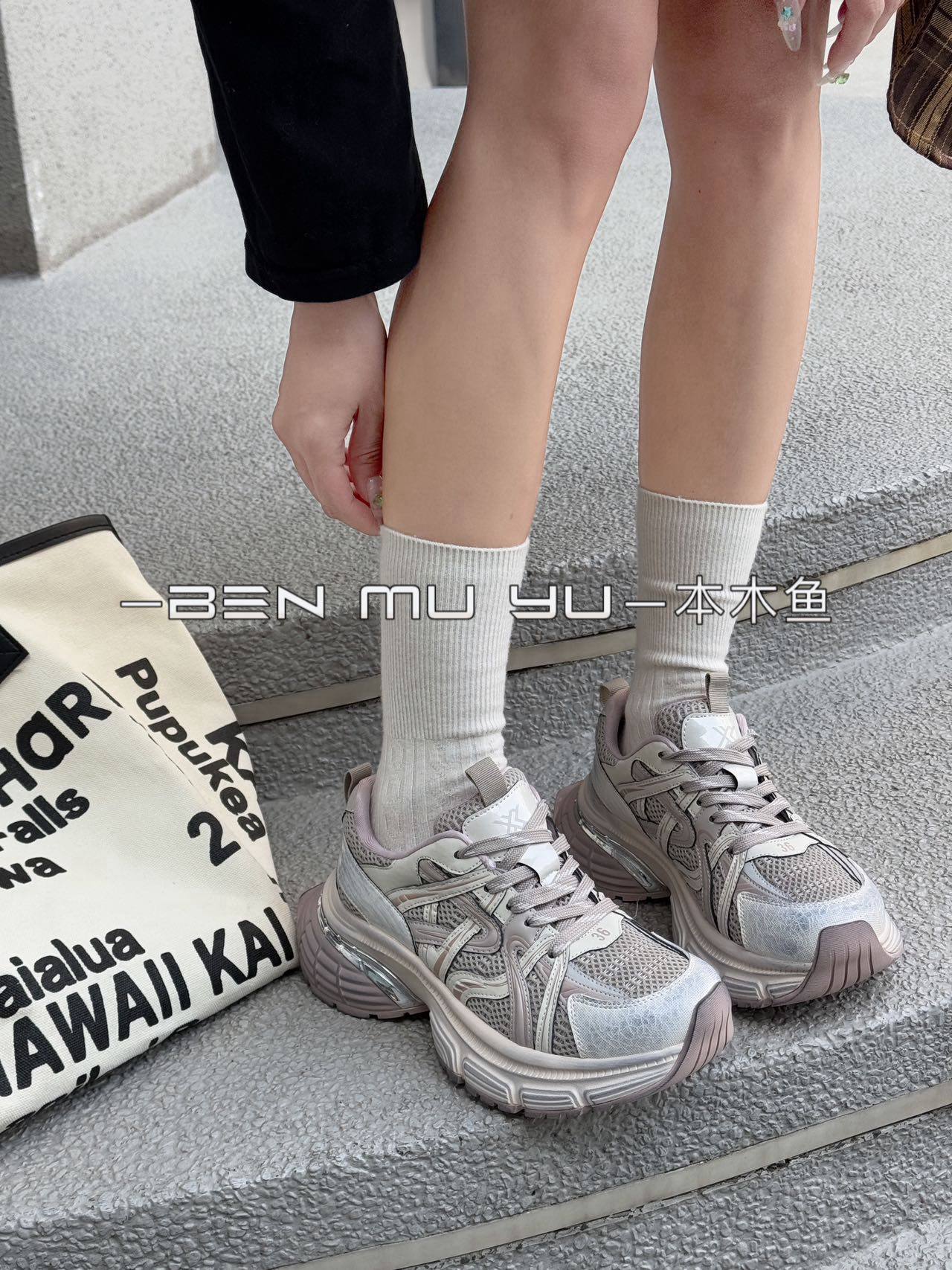 休闲老爹鞋时尚休闲鞋日系透气夏季厚底中筒复古学院百搭韩版