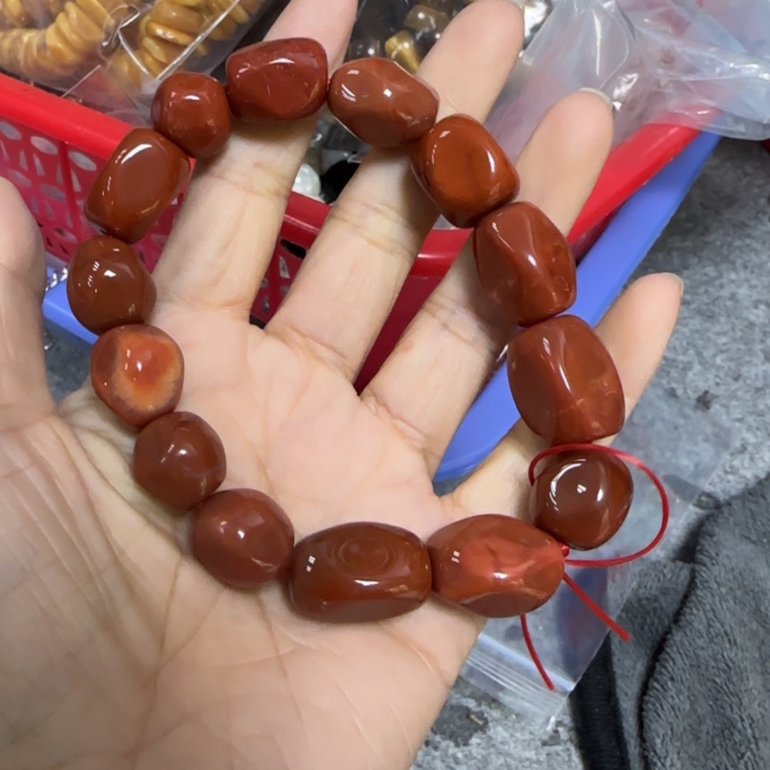 出***喽玛瑙/玉髓合金珠宝半成品南红单圈拍两84发一条