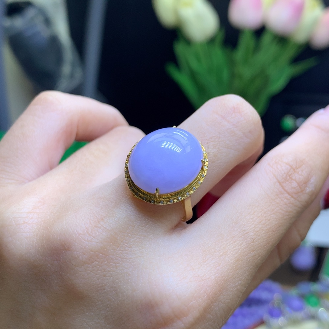 翡翠颈饰18K金镶嵌曙*天然