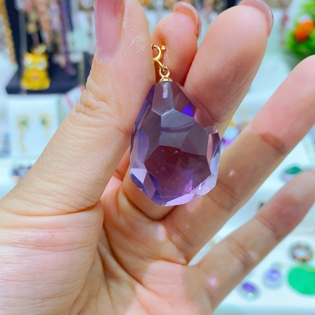 吊坠(赠链)银S925镶嵌紫晶