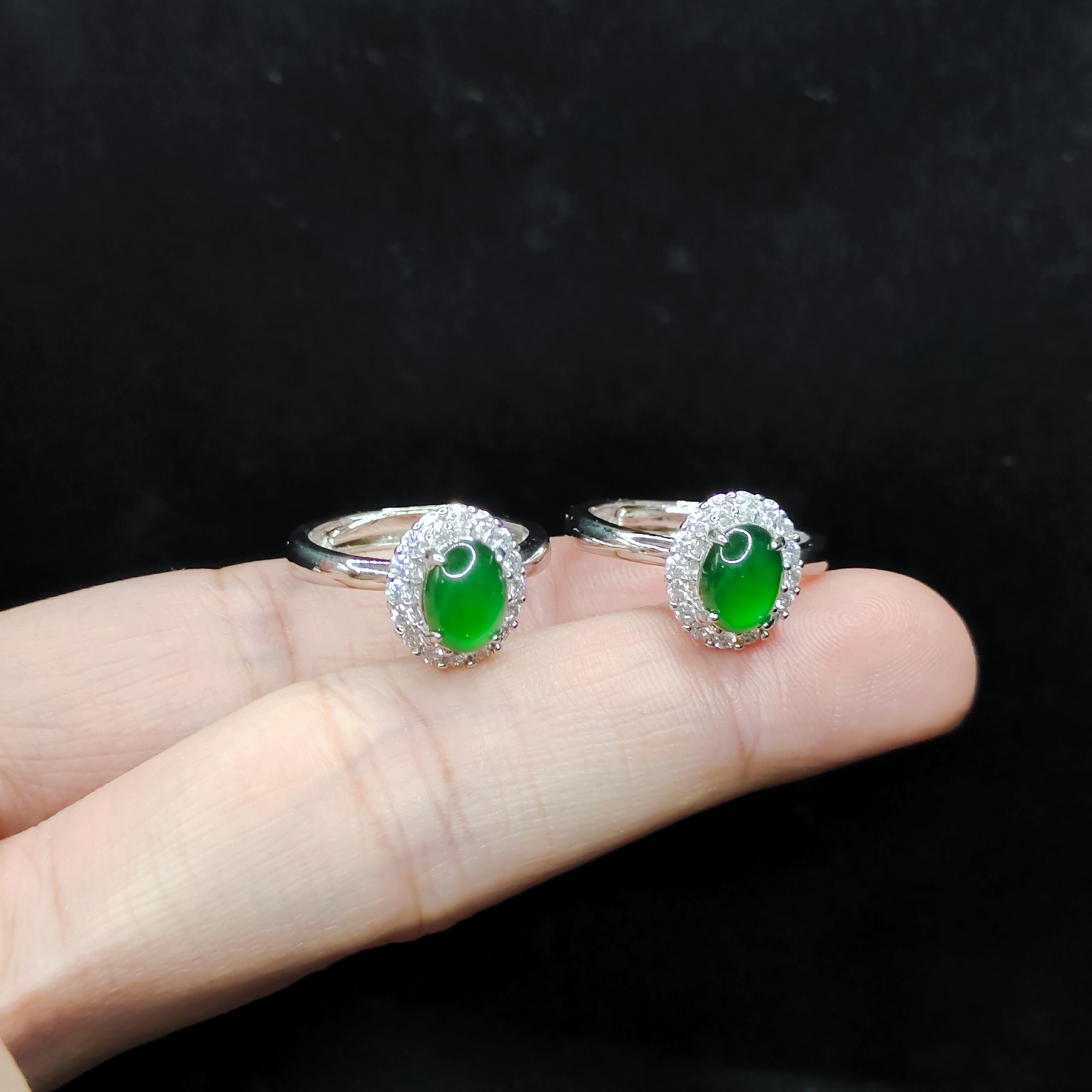 【老三珠宝】翡翠蛋面戒指YC41【多样性发其一】约8-6mm