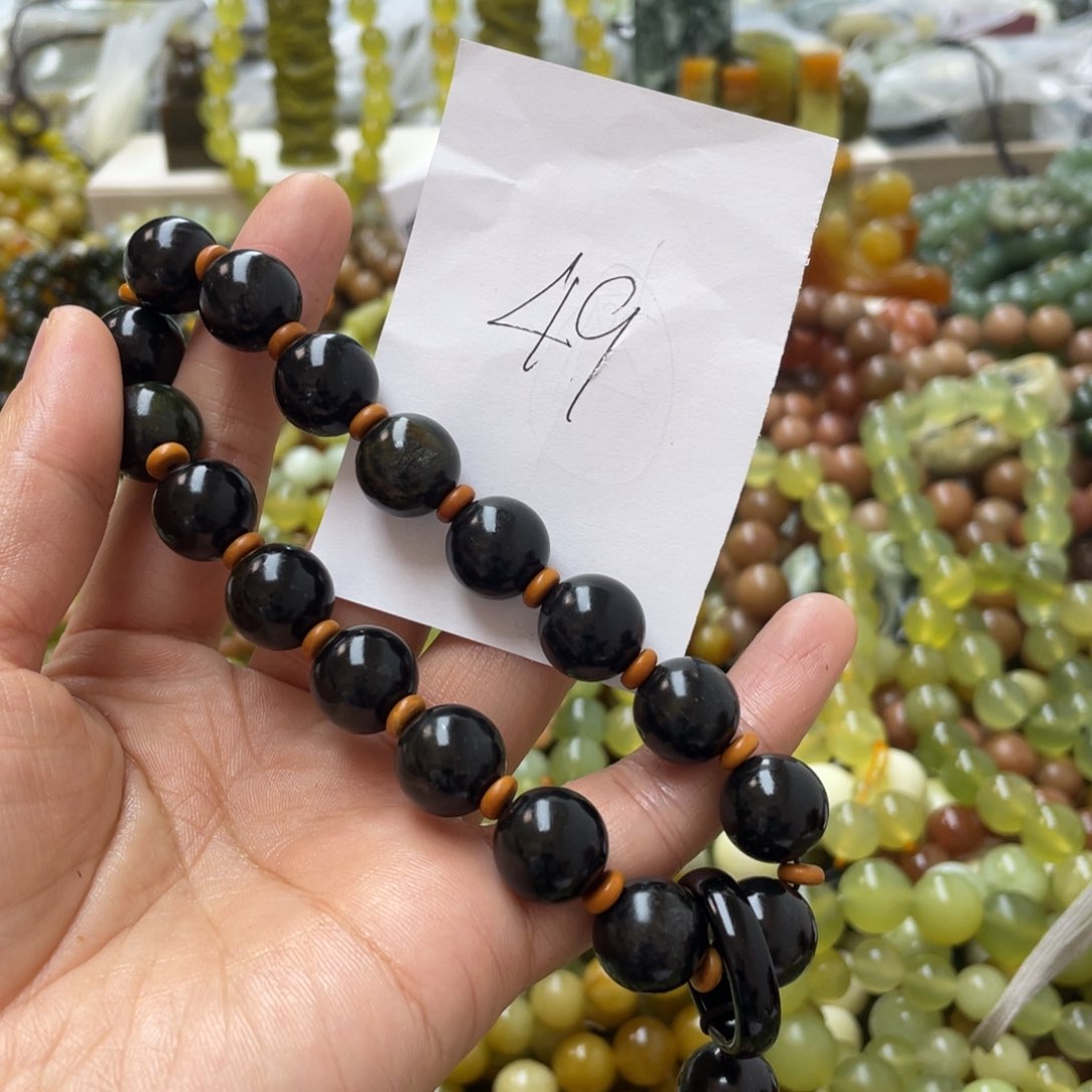 蛇纹石玉手链合金