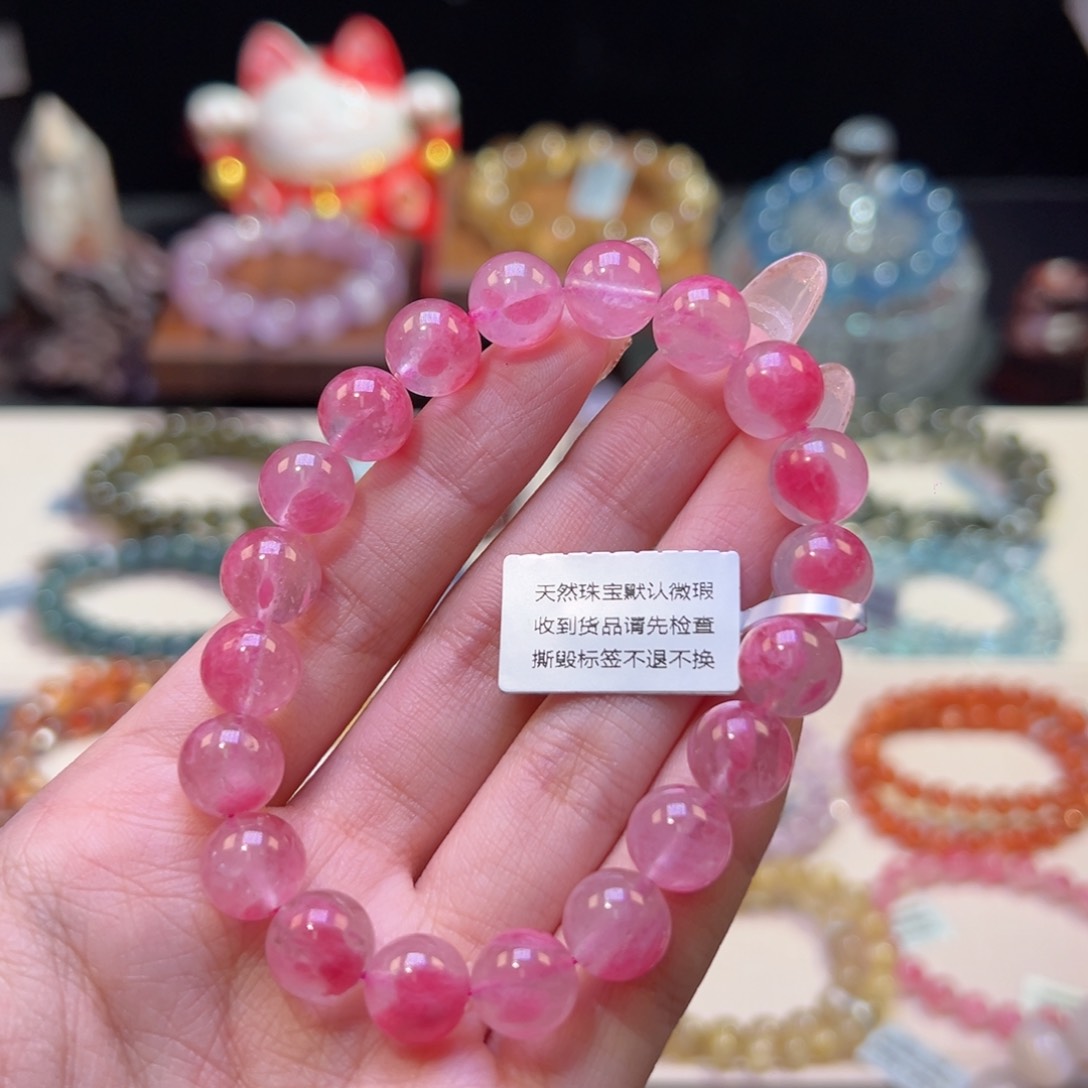 石英质玉未镶嵌手串10m天花板樱花雨蔷薇石