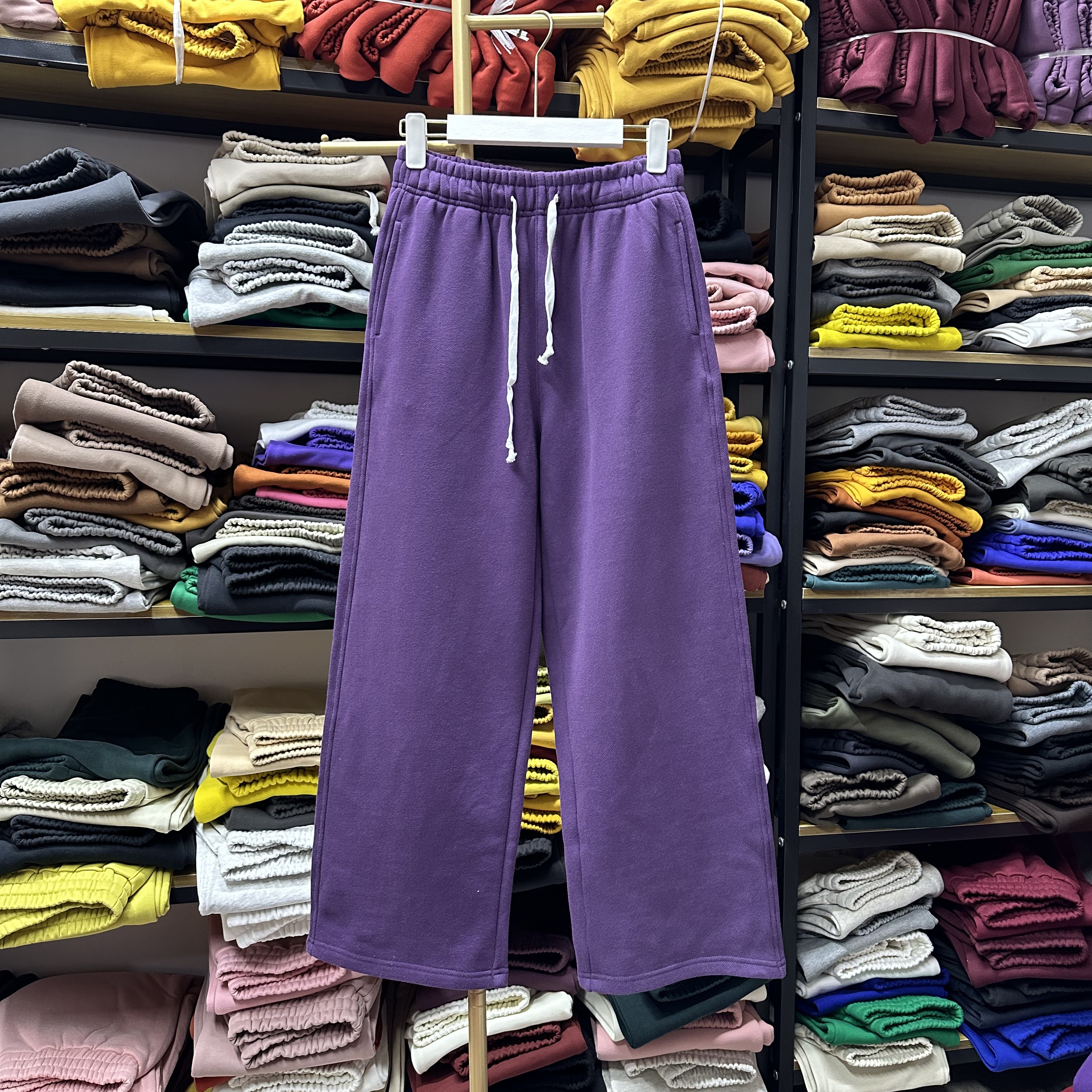 小个子秋冬加厚直筒裤一体绒拉绒百搭常规个子加绒保暖阔腿裤