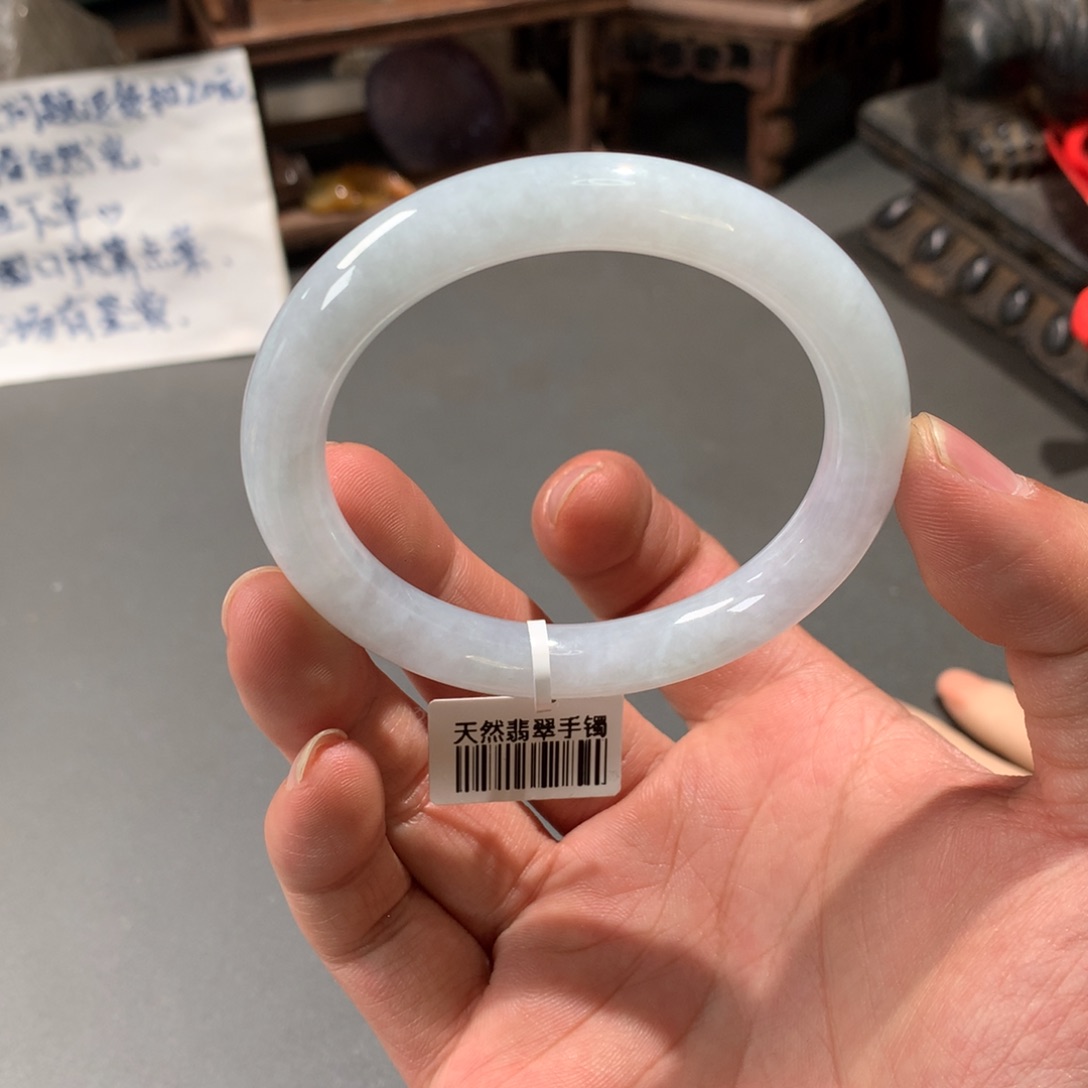 翡翠手镯未镶嵌53.8圆条