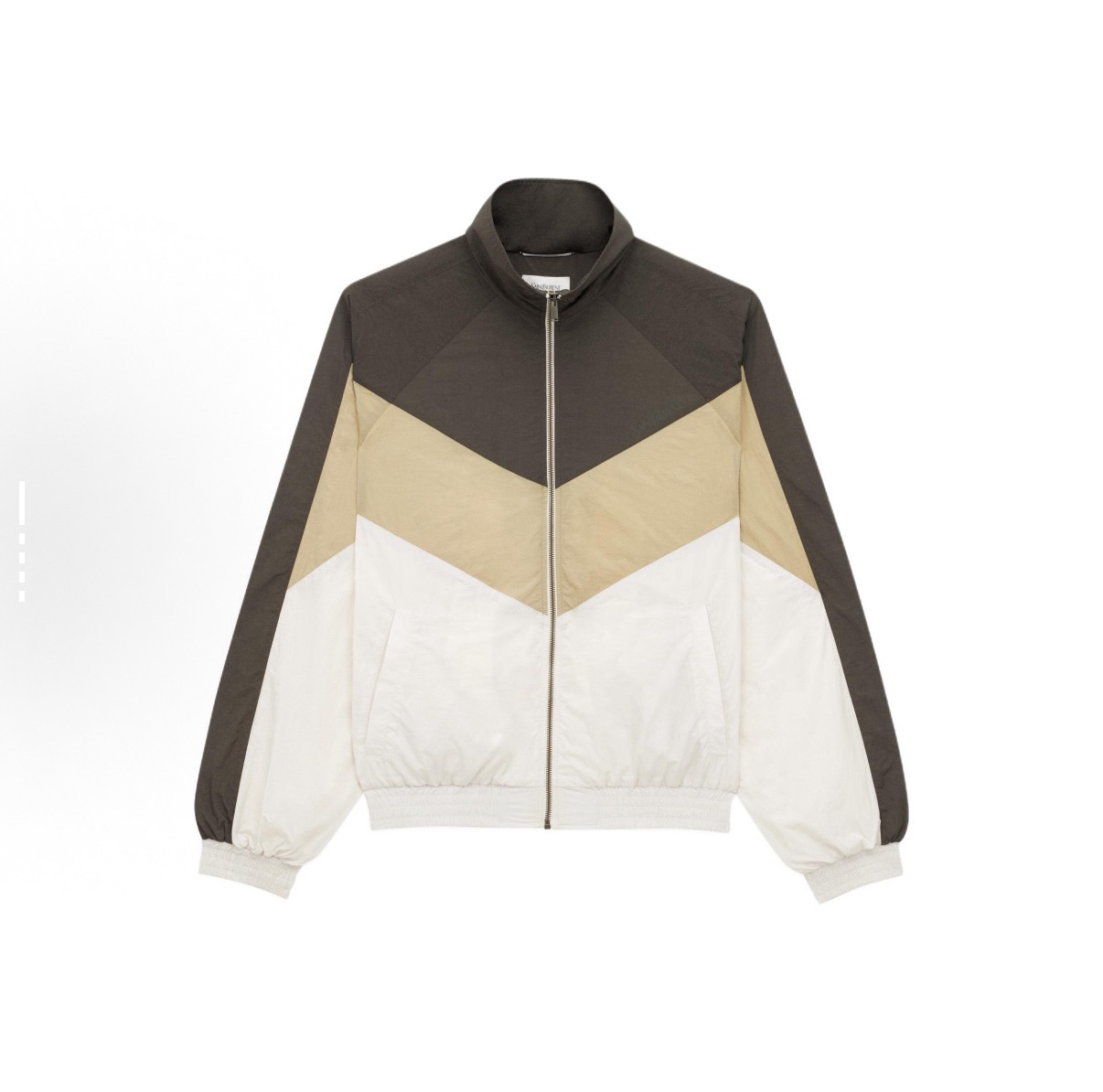 未使用 YSL/圣罗兰 拼色印花logo拉链夹克 52码/全新/公价18800