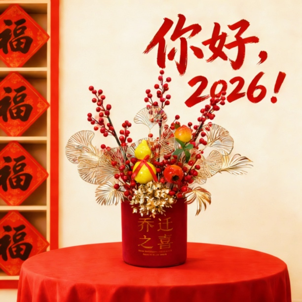 发财果福桶仿真花卉乔迁开业新居电视柜店铺装饰摆件礼品