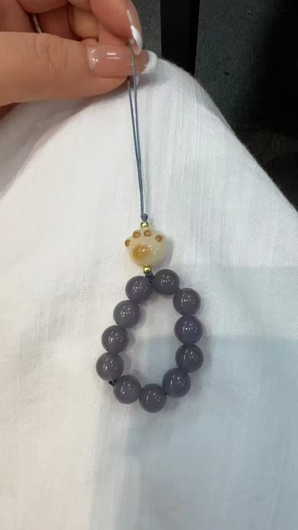 新粉福利】天然烟紫手机挂
