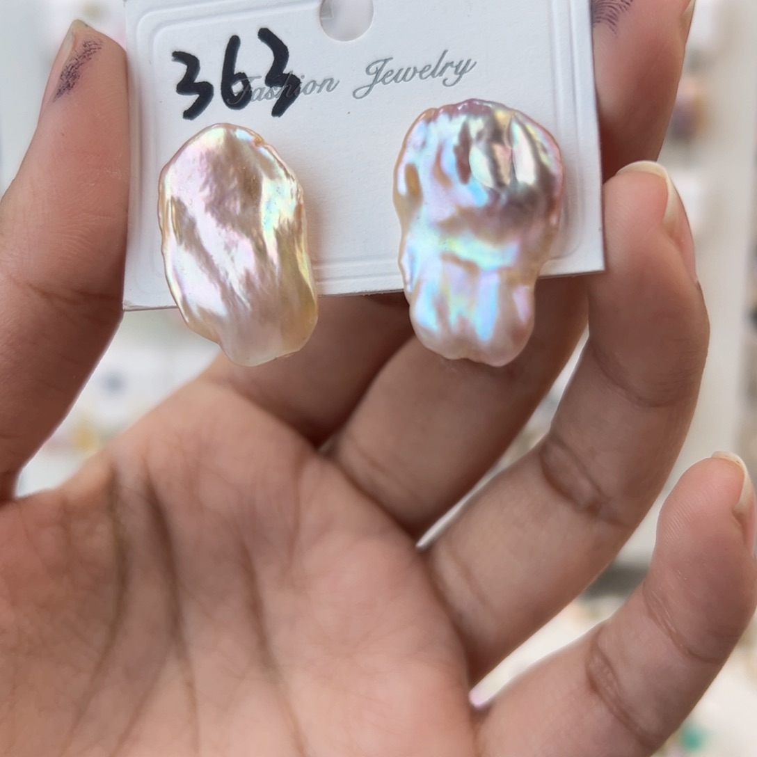 淡水珍珠耳饰银S925镶嵌