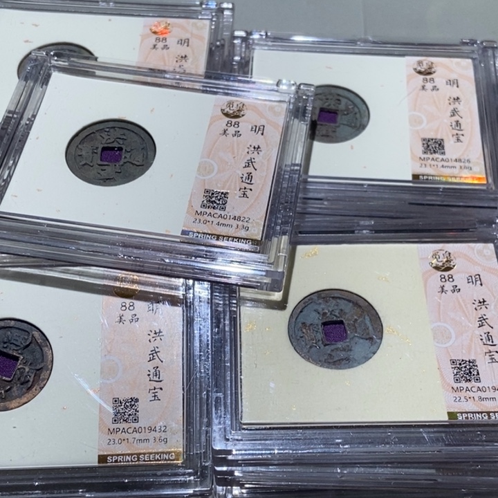 铜觅泉评级88分洪武随机1枚 董心