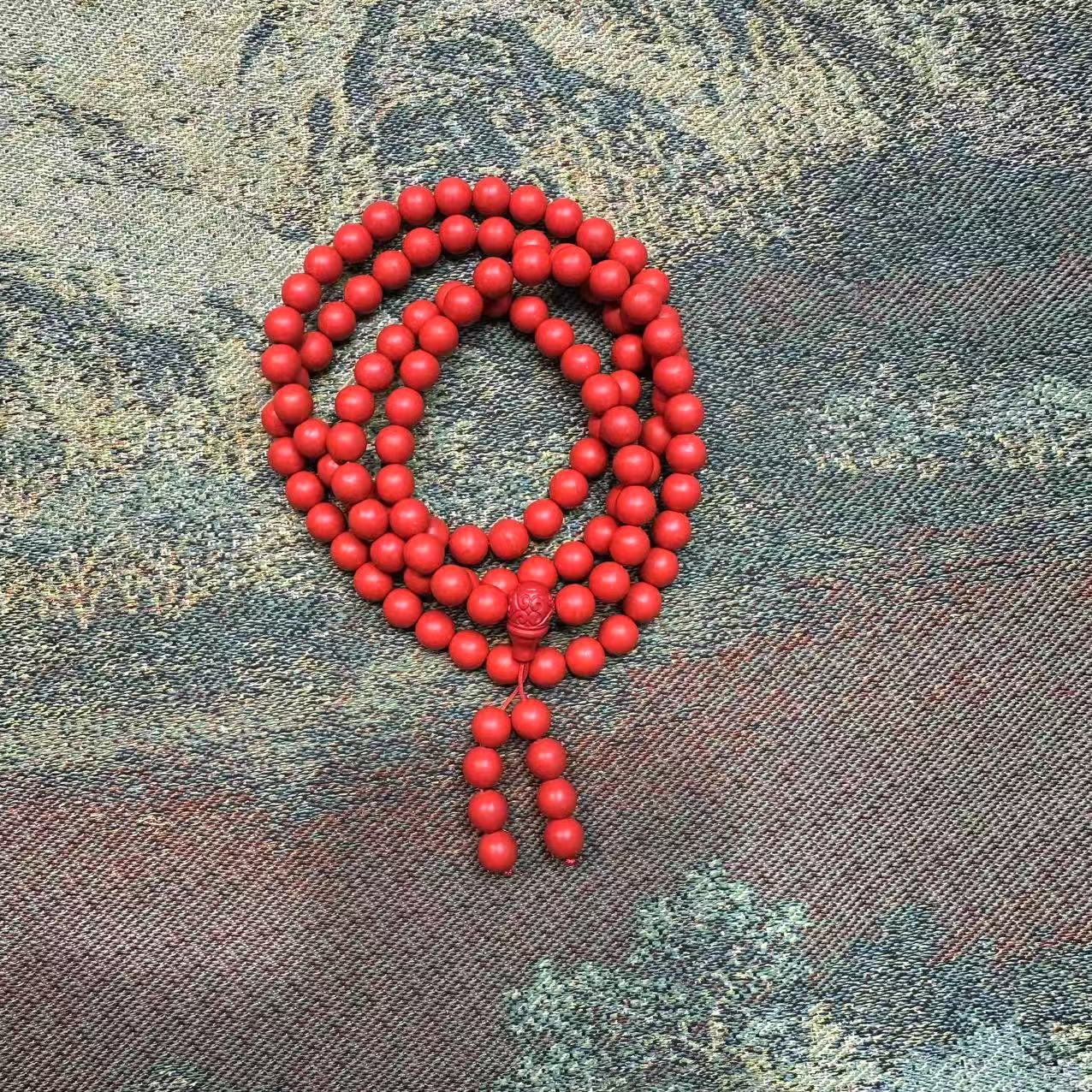 天然辰砂瑞哥专属辰砂108颗项链A100212