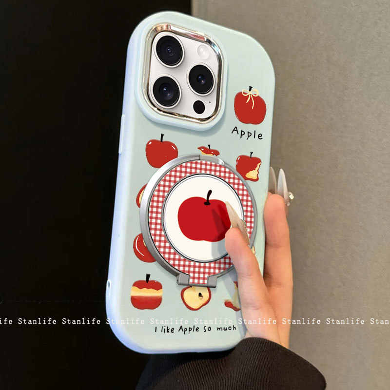 满屏红苹果适用苹果16e手机壳简约15promax/14plus韩系13保护套