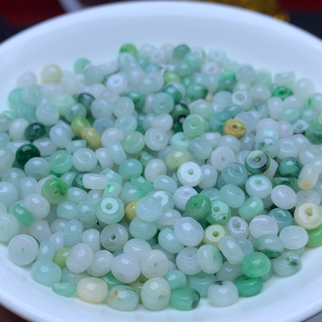 【闪购商品】翡翠手链未镶嵌卡3乘6冰三彩算盘100个