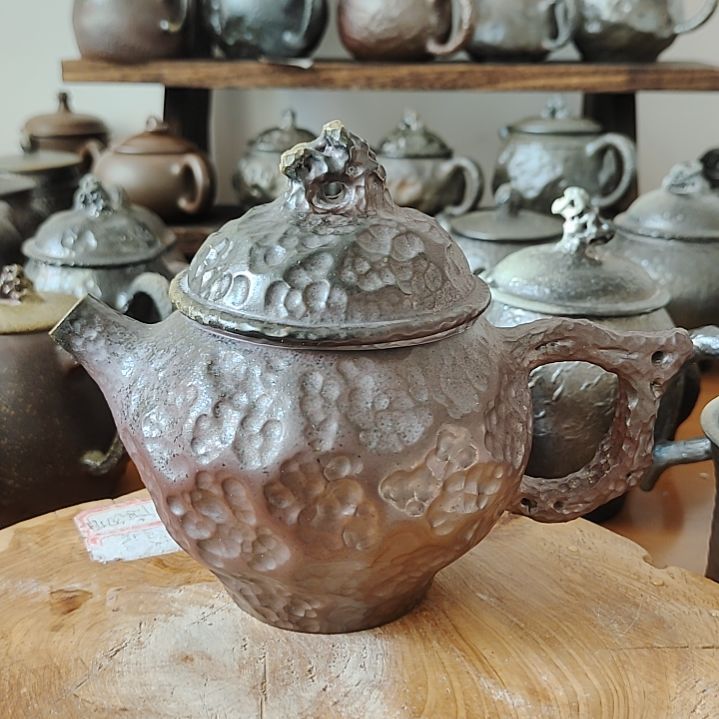 坭兴陶纯柴烧全手工茶壶260c微瑕起包