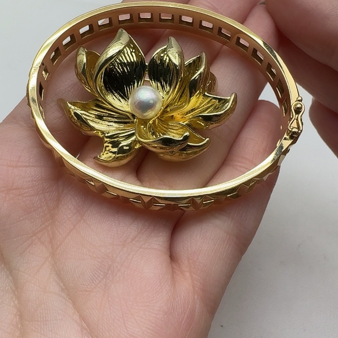 18K金镶嵌淡水珍珠手绳