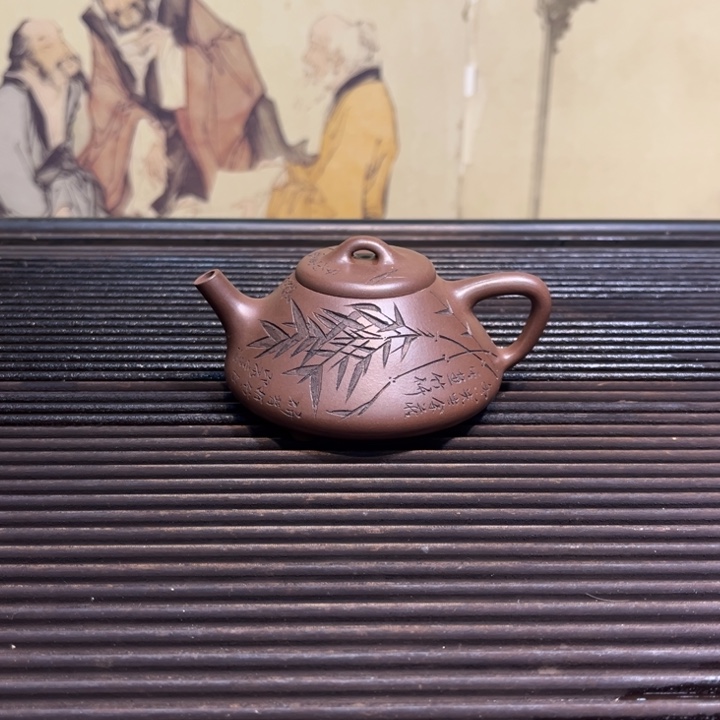 紫砂茶壶石瓢老紫泥