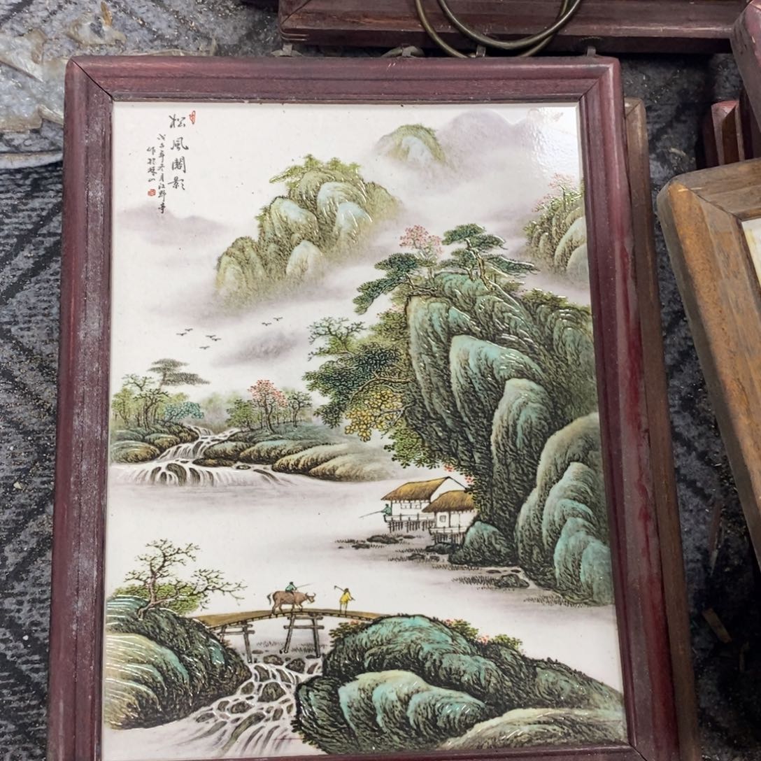瓷片37*28*1景德镇瓷板画柴窑烧制