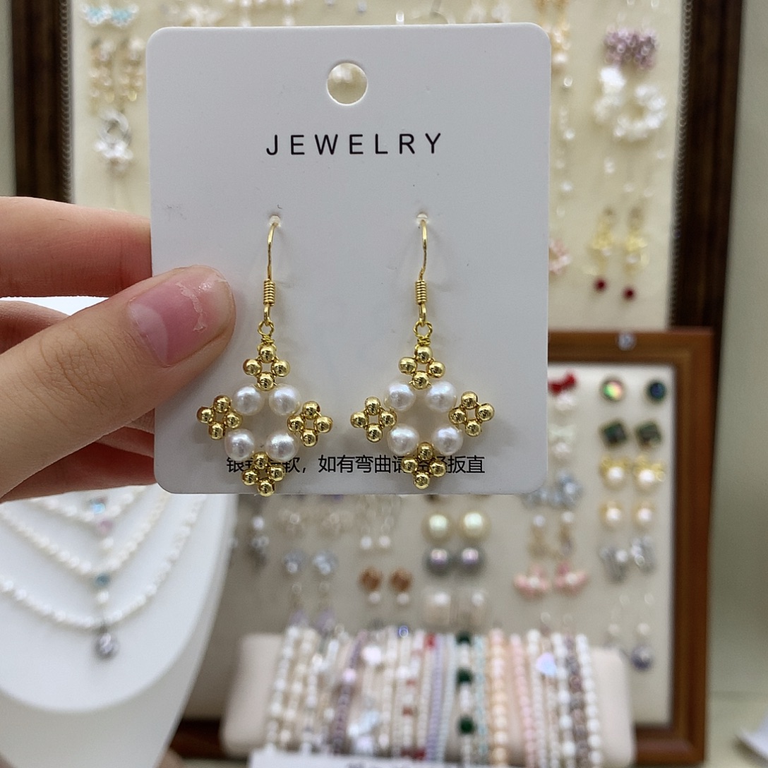 耳饰淡水珍珠银S925镶嵌