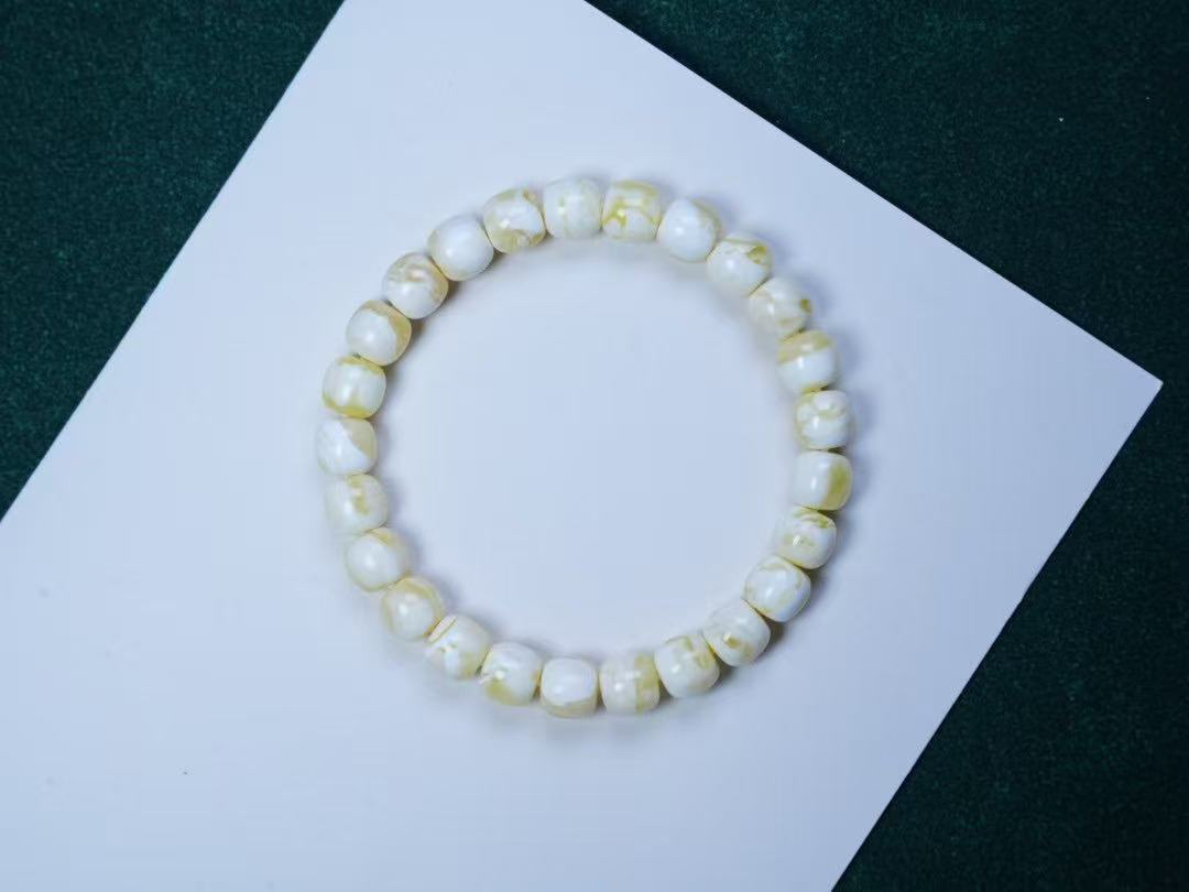 俄料瓷白花蜡 老型手串 8✖️7.5mm