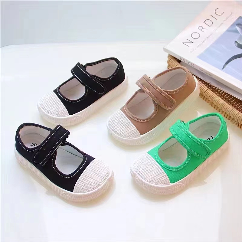 女童休闲帆布鞋透气（扣号）