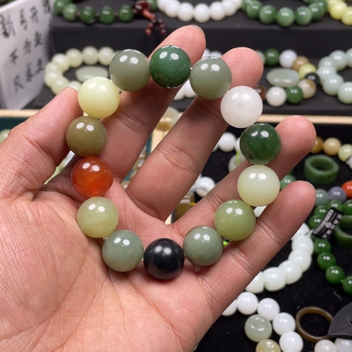 和田玉手串未镶嵌踏**梅