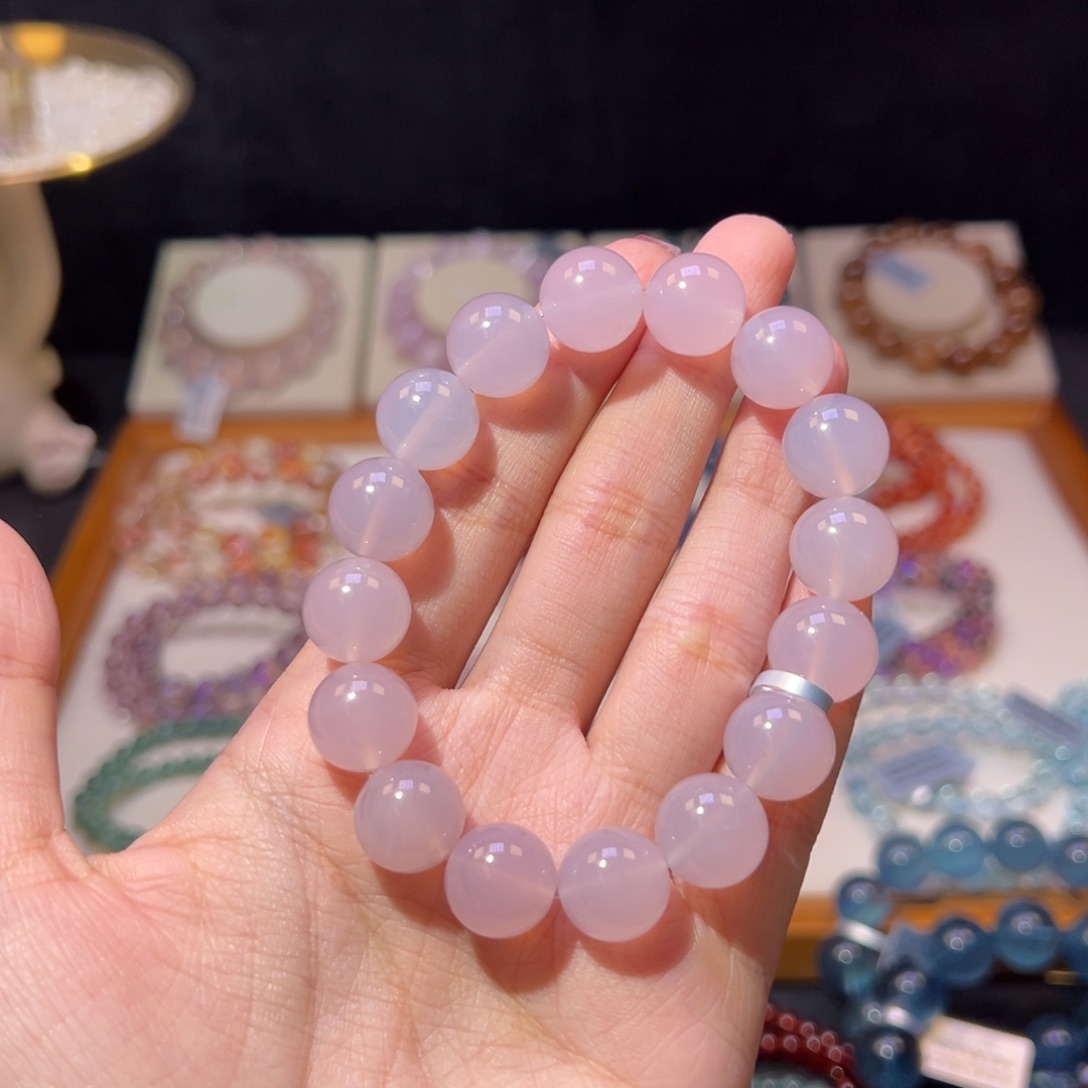 水晶手串未镶嵌12m紫罗兰马粉