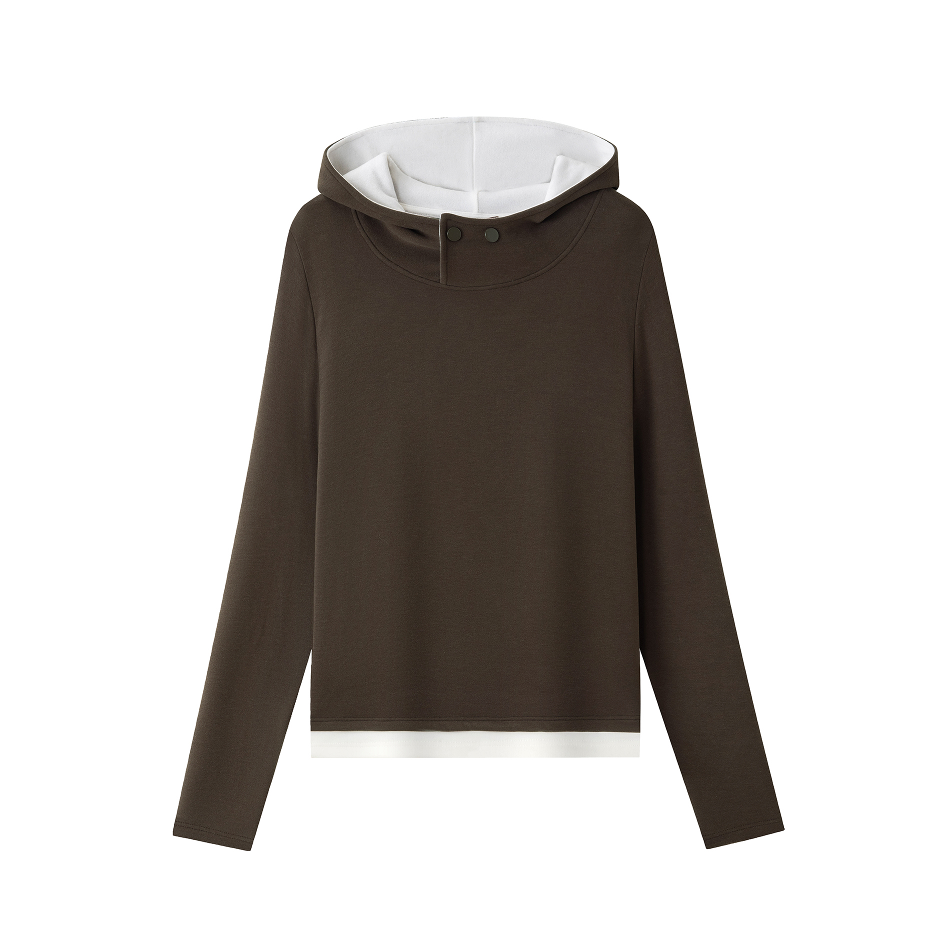 连帽假两件打底卫衣女